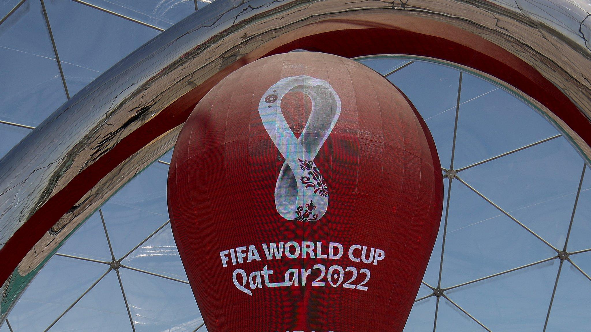 The Qatar 2022 countdown trophy clock