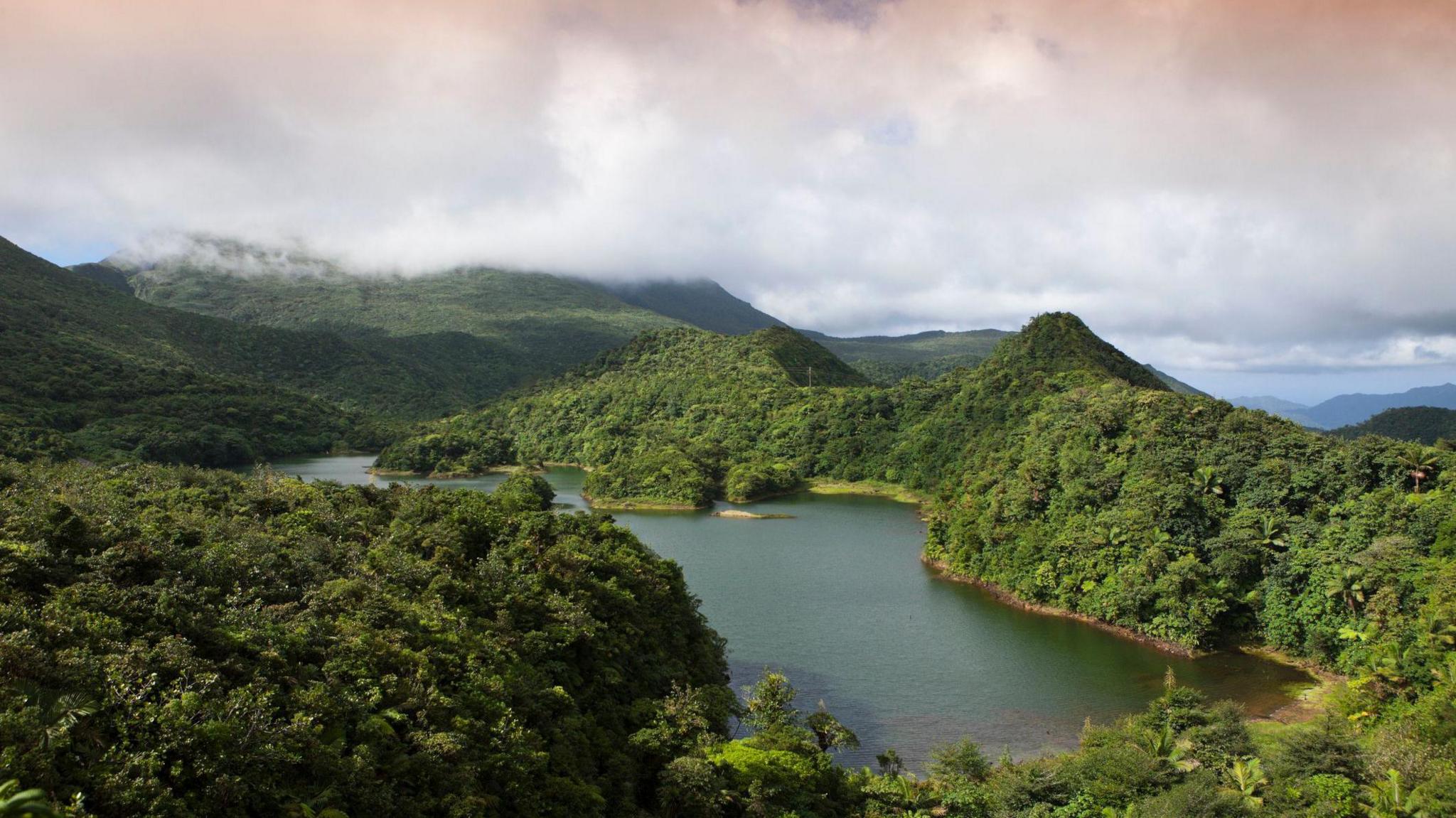 Dominica, Caribbean, Freshwater Lake in Morne Trois Pitons National Park