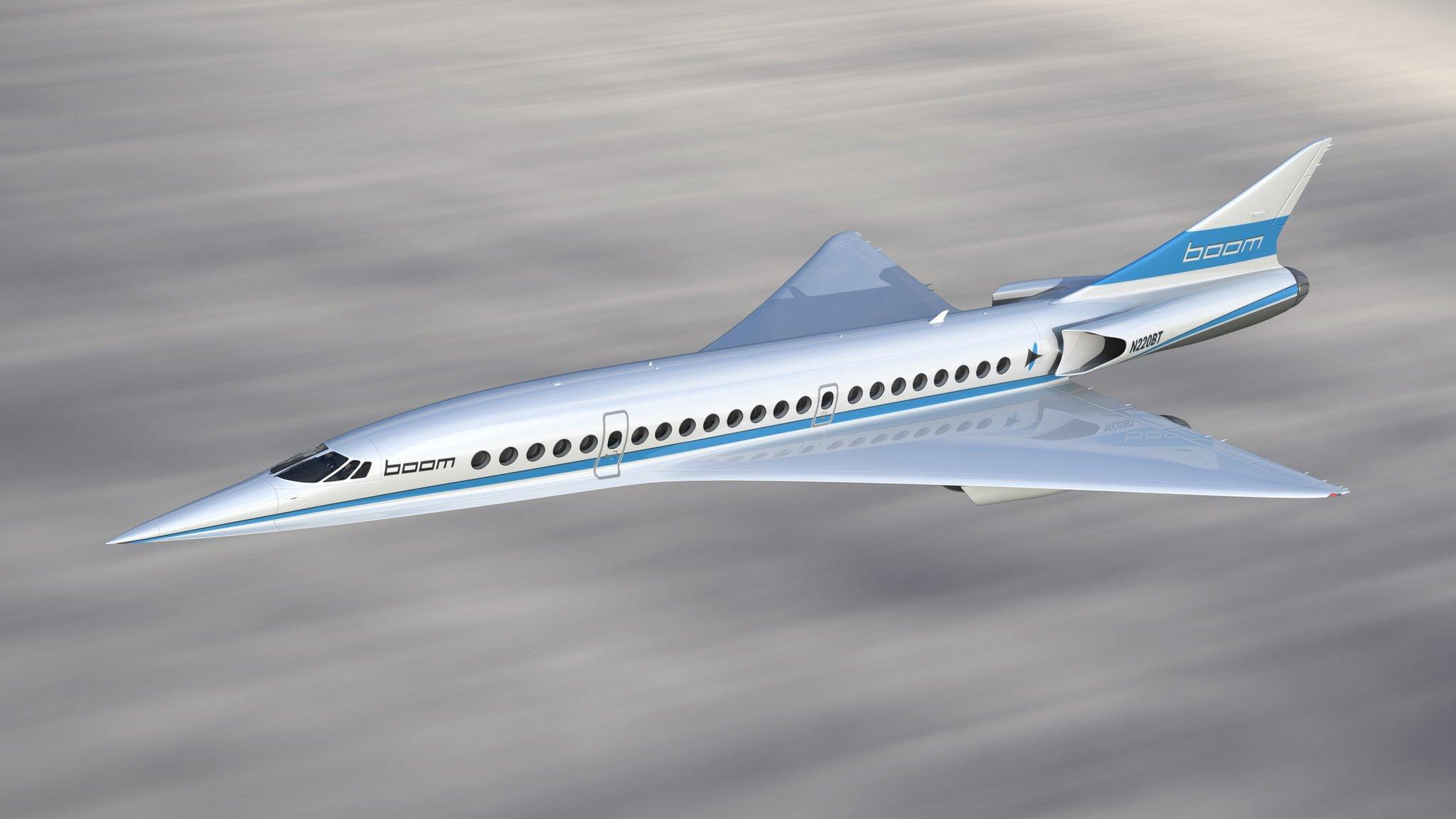 An artist's rendition of Boom Supersonic's planned airliner