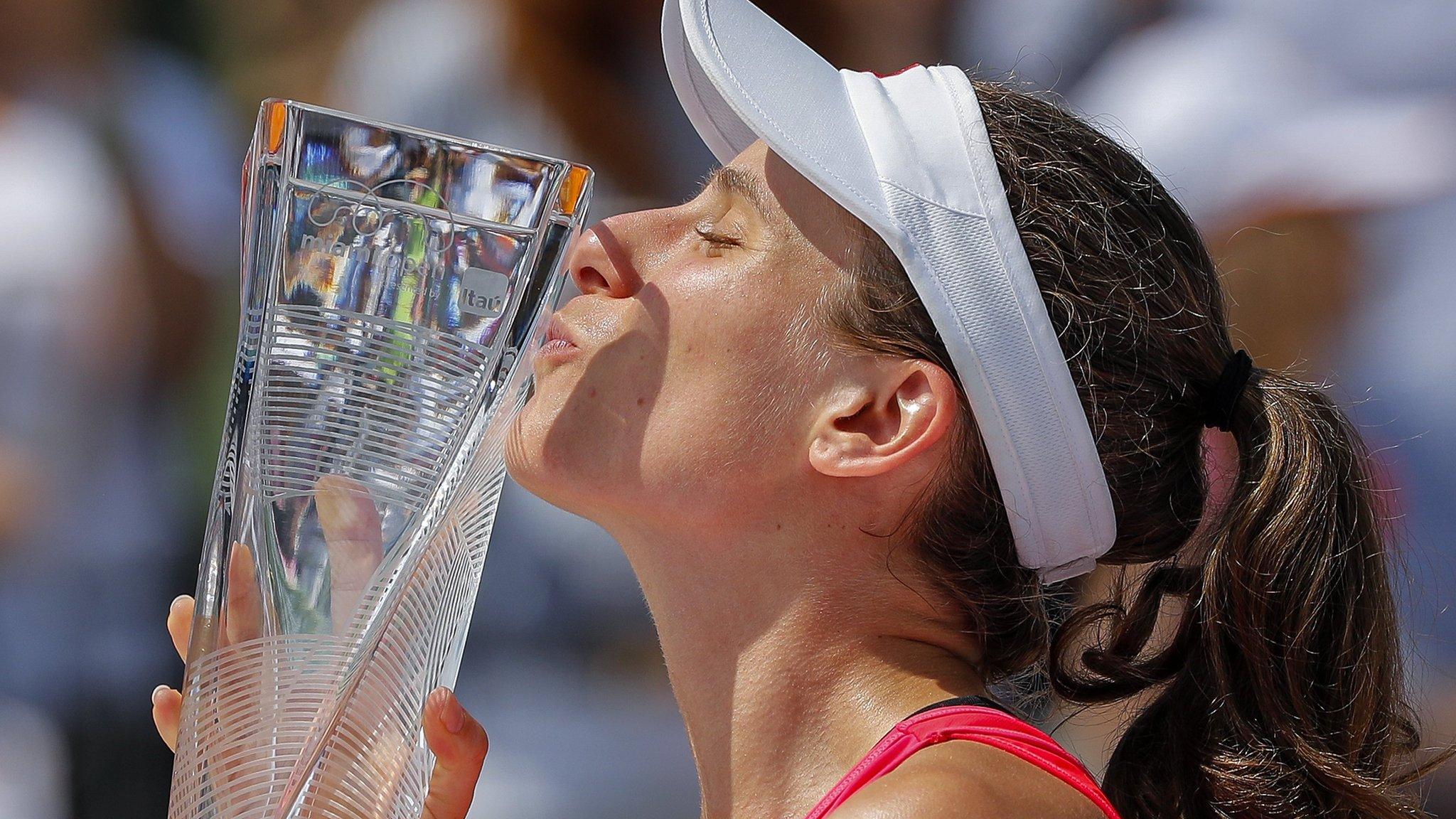 Johanna Konta celebrates