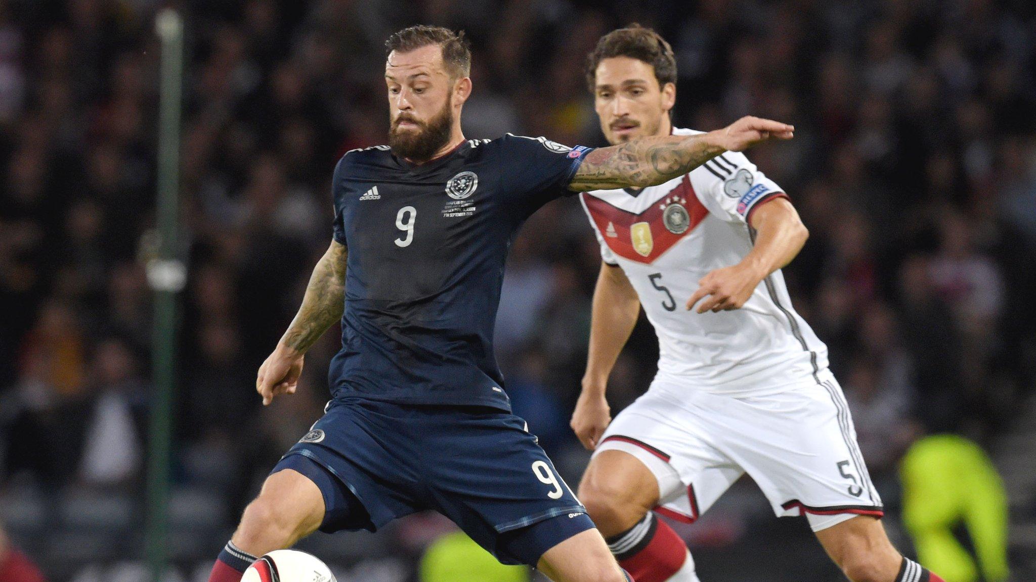 Steven Fletcher in action against Germany