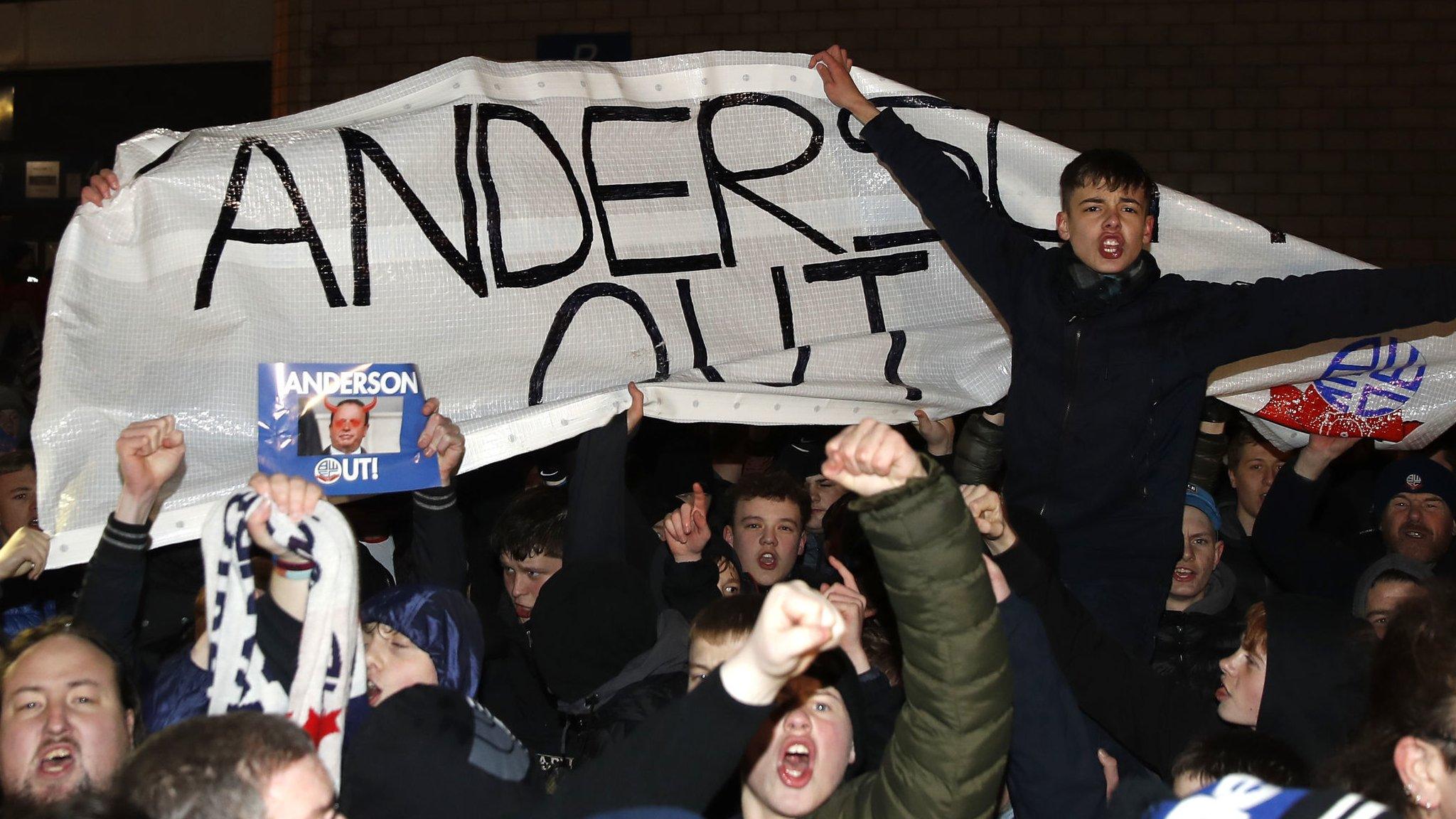 Bolton Wanderers fans protest