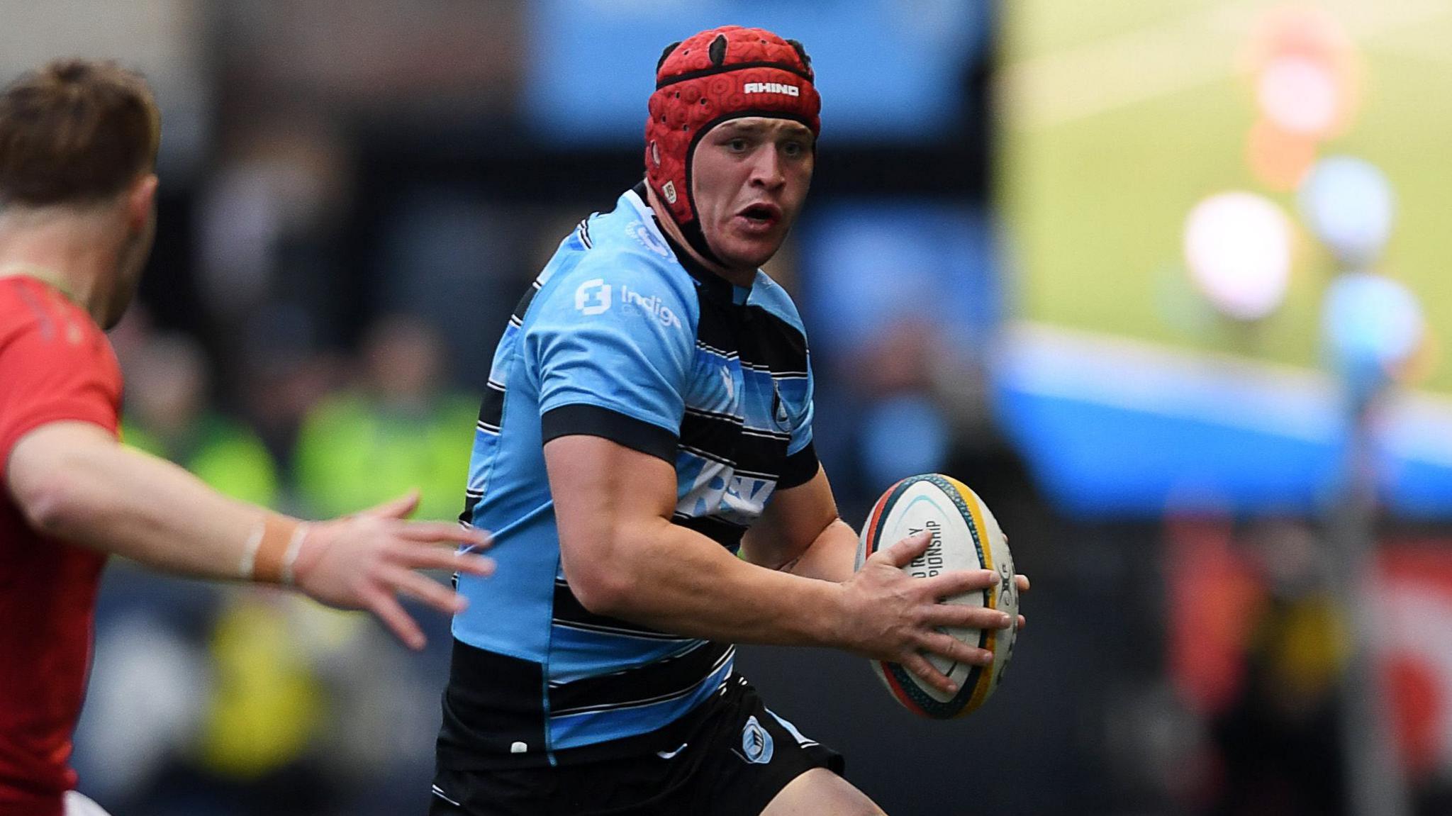 James Botham carrying the ball for Cardiff