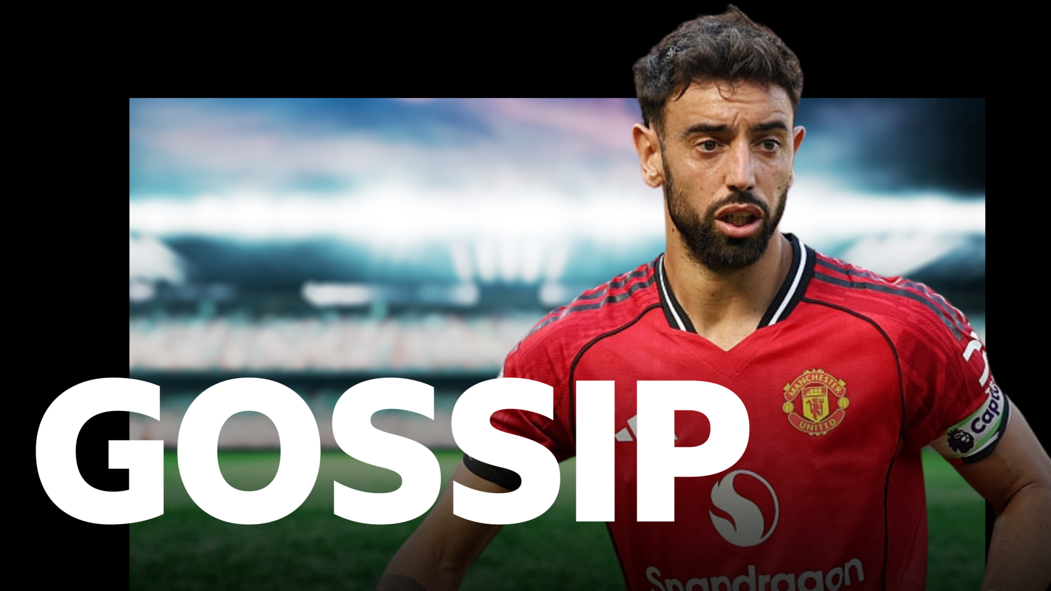 Bruno Fernandes and the gossip logo