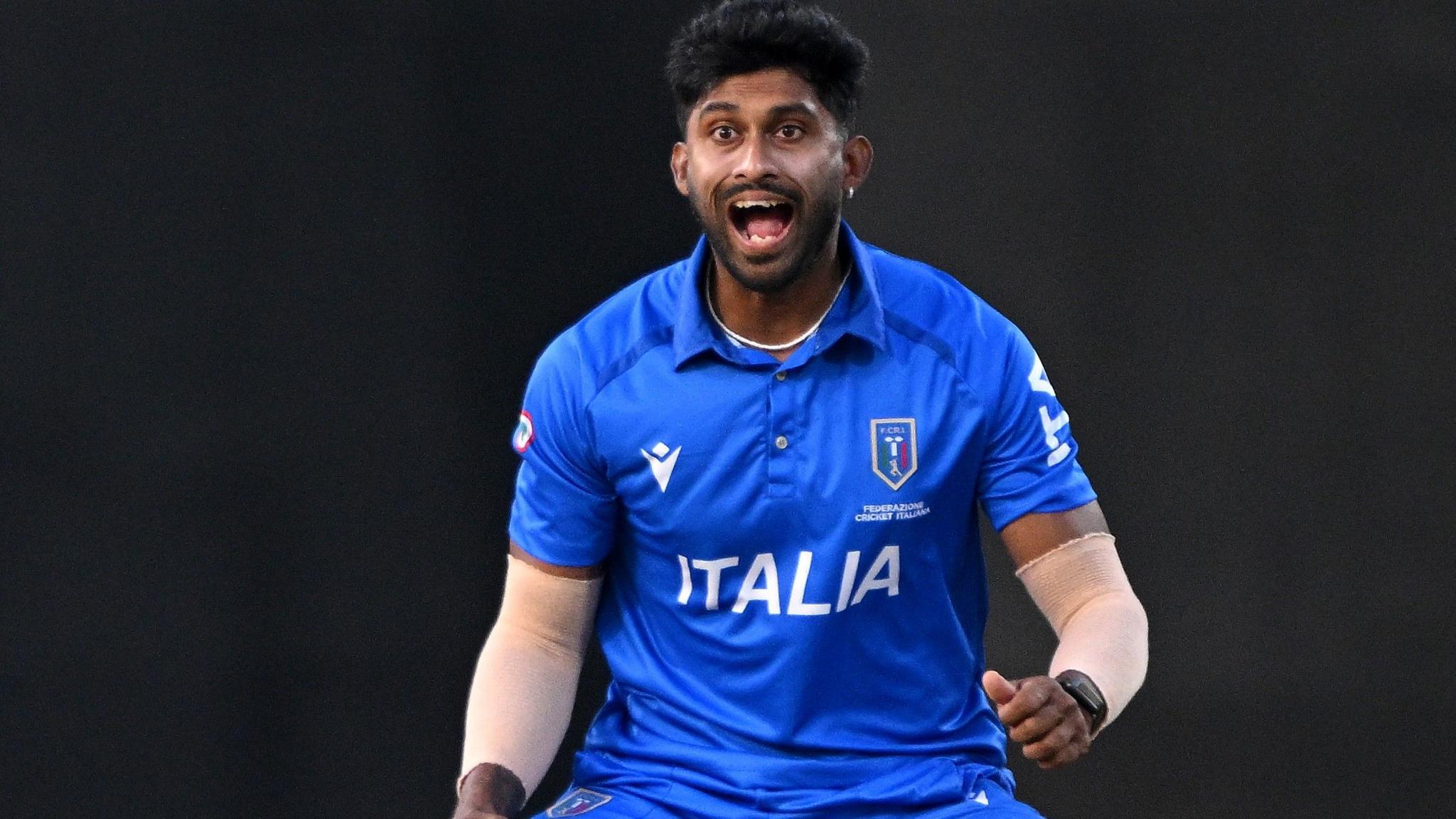 Crishan Kalugamage in action for Italy