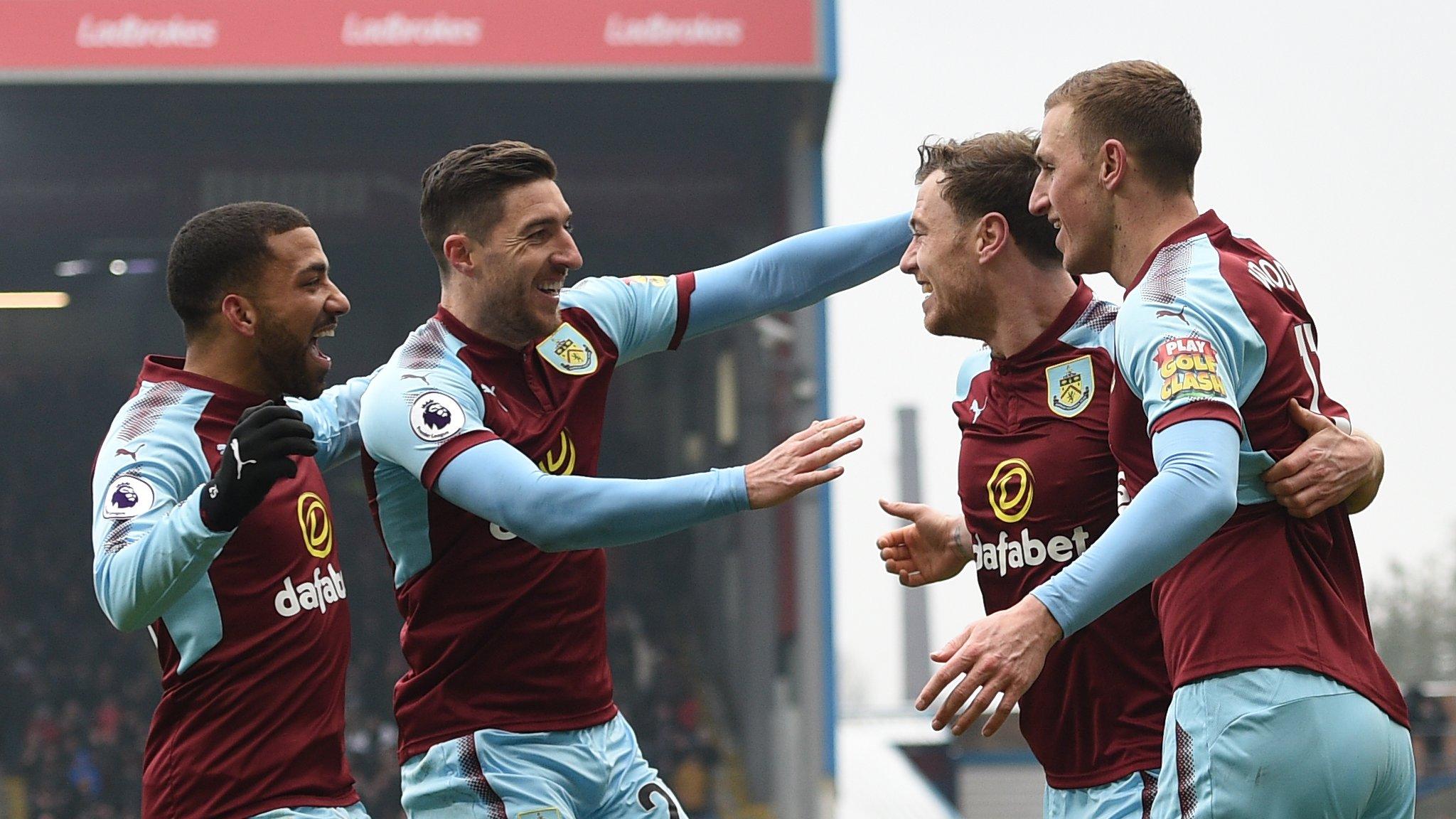 Burnley players celebrate