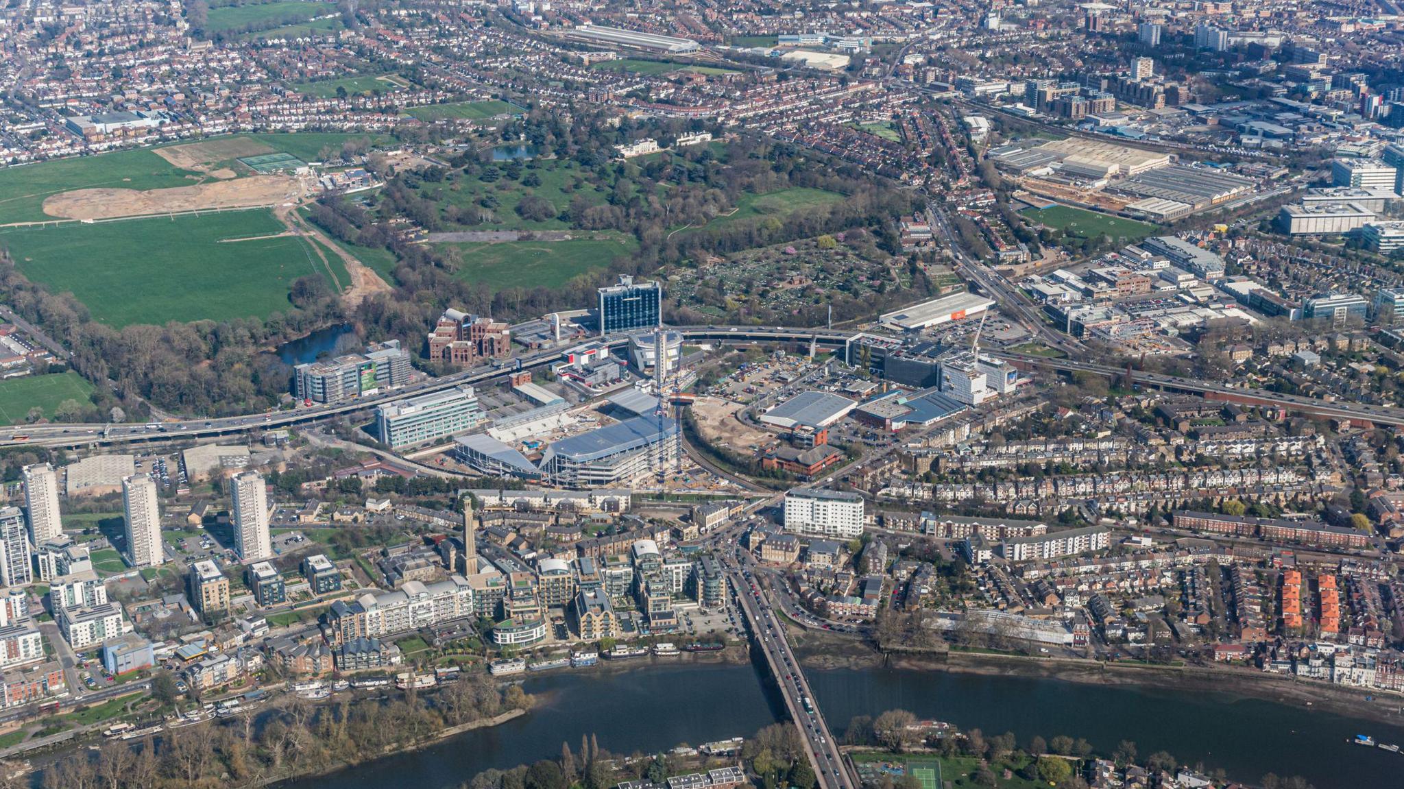 An aerial view of Gunnersbury Park