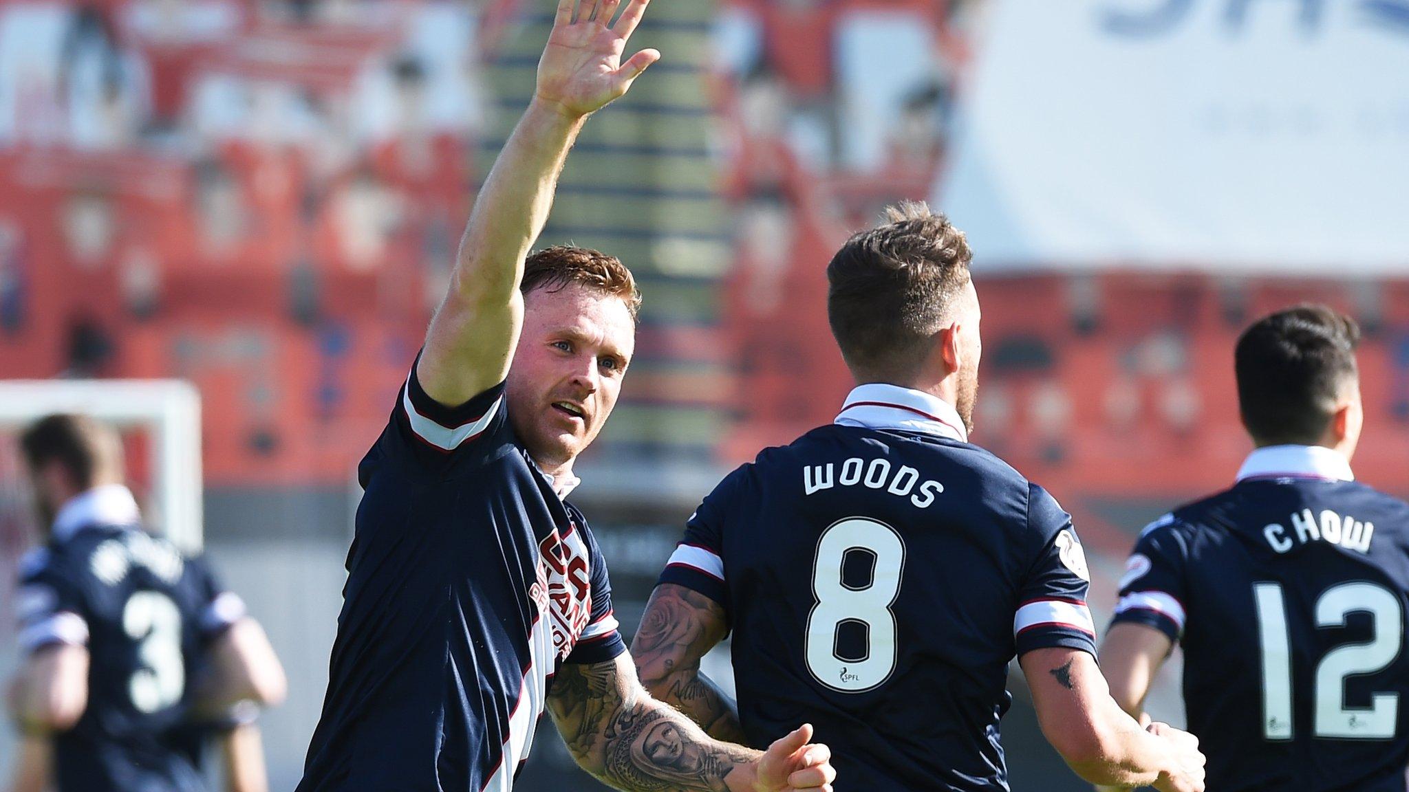 Craig Curran celebrates his equaliser for County