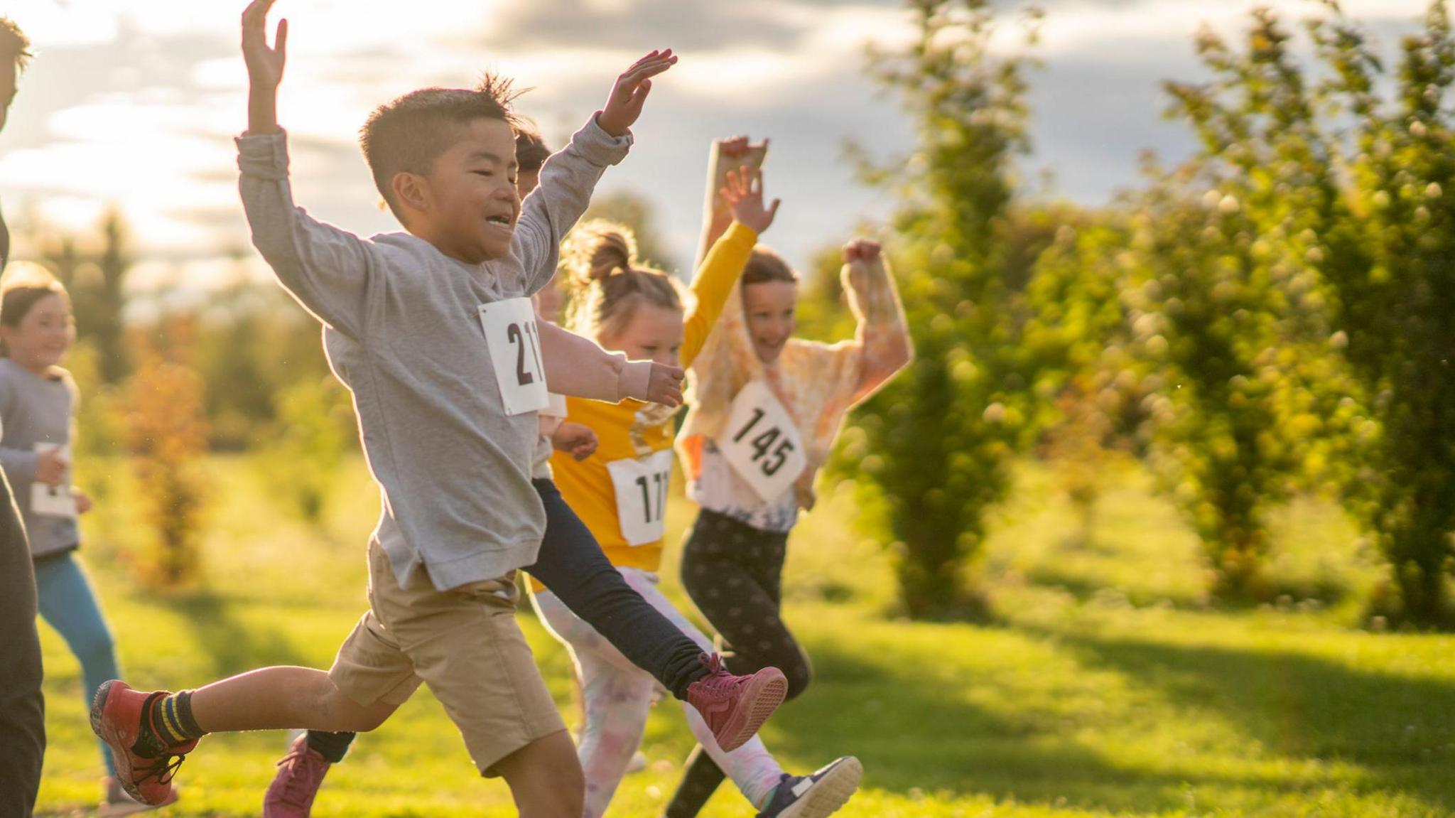 Children running