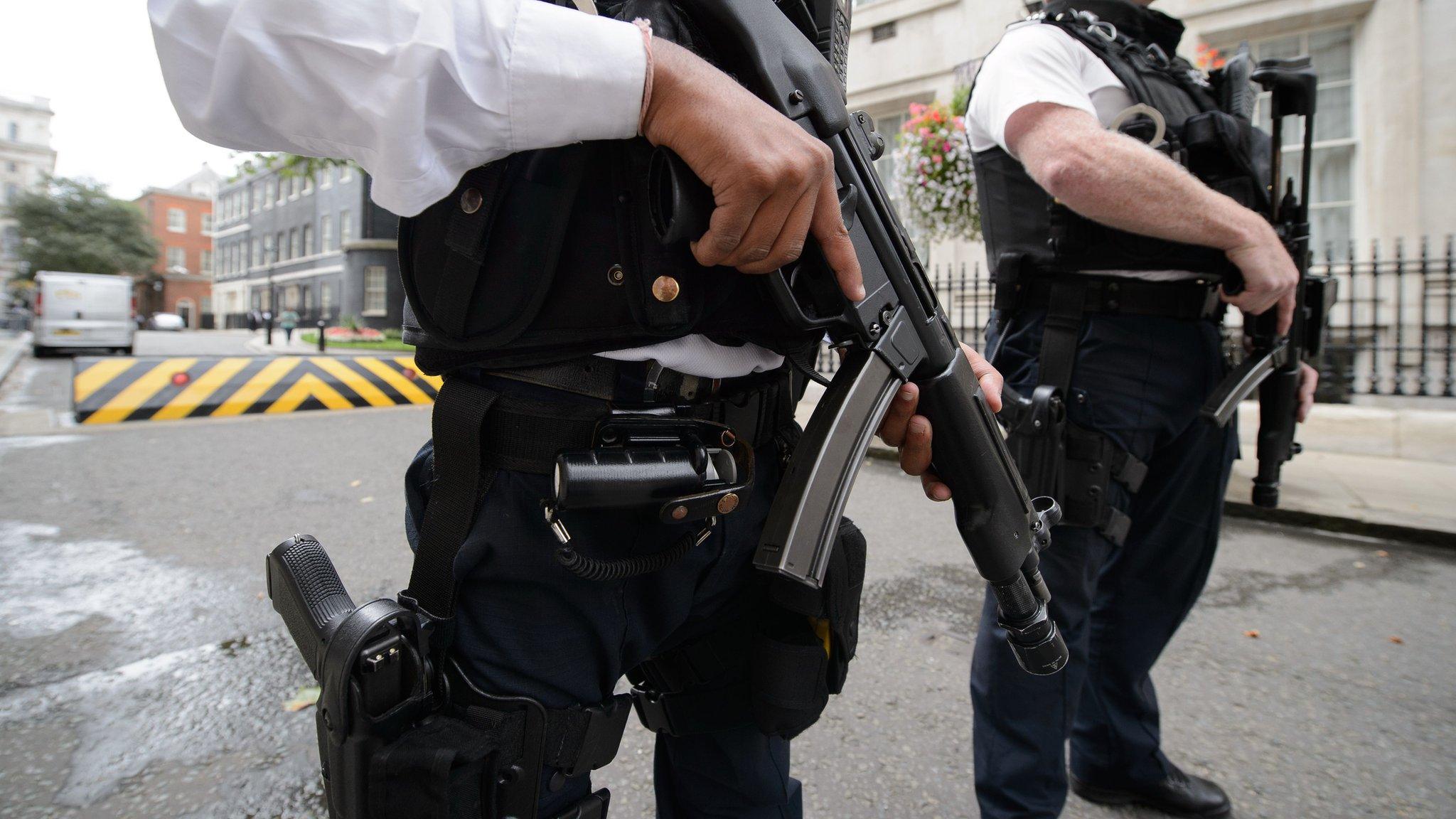 Armed police in London