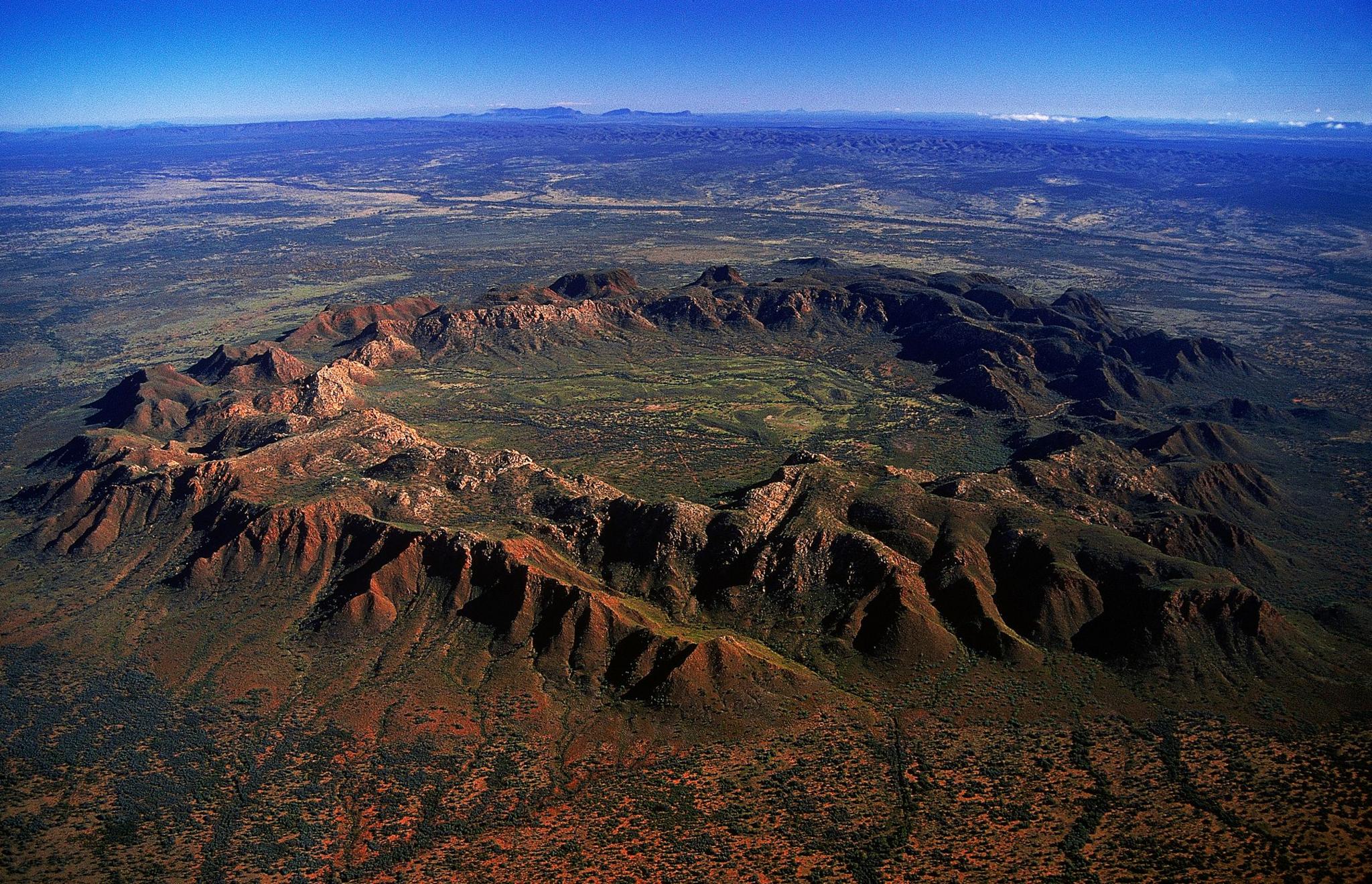 Aerial view of Gosses Bluff meteorite crater, Northern Territory, Australia 