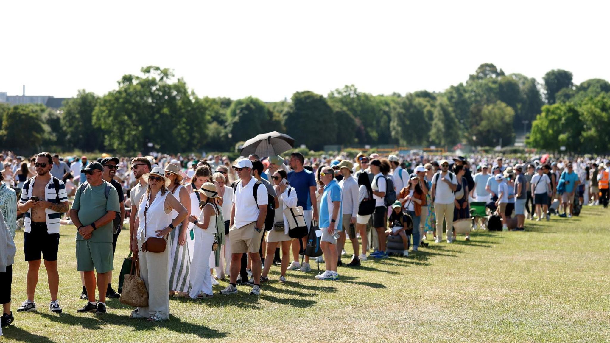 The queue on the opening day at Wimbledon