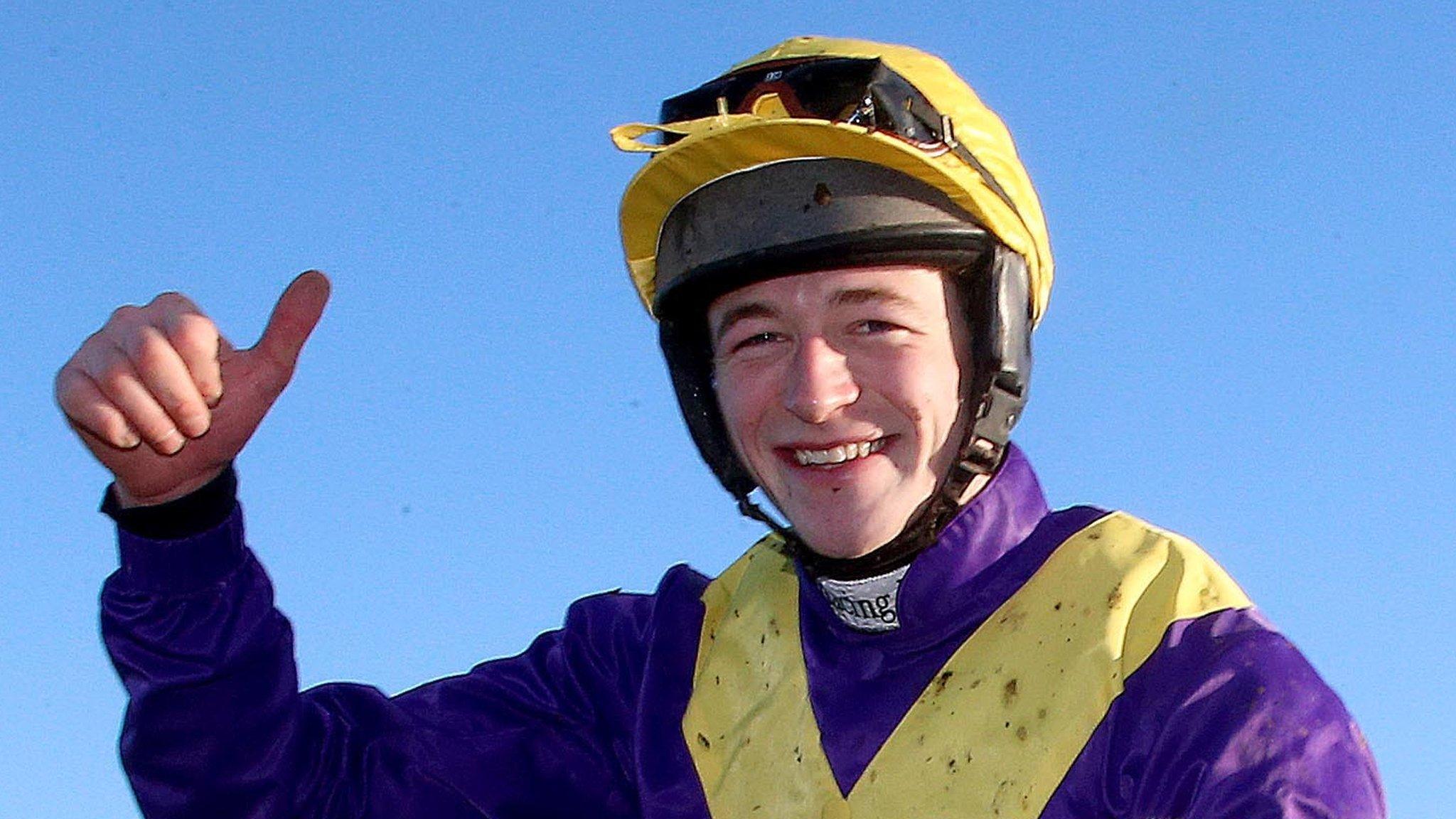 David Mullins celebrates winning on Whiskey Sour