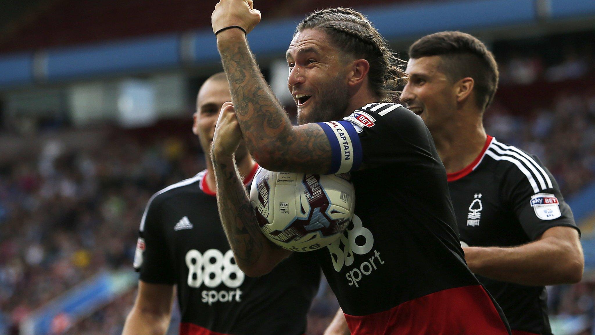 Nottingham Forest's Henry Lansbury celebrates his goal