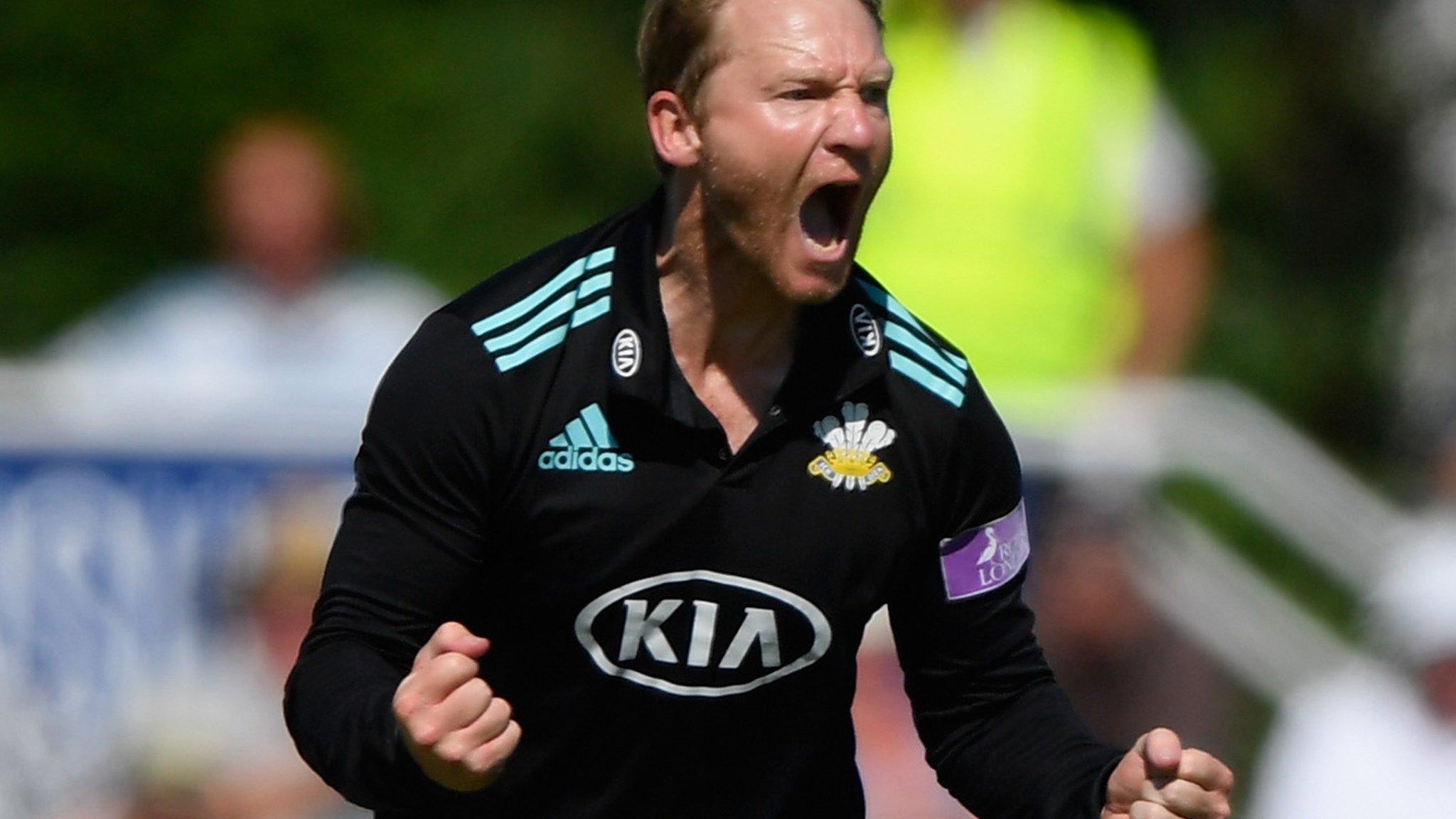 Gareth Batty celebrates