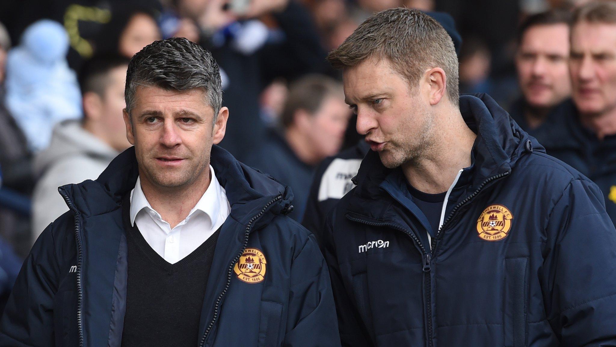 Motherwell manager Stevie Robinson and Stephen Craigan