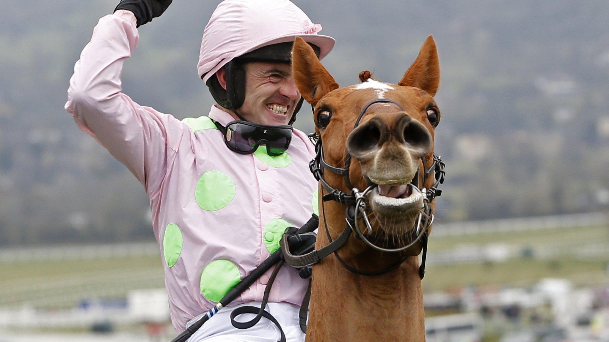 Ruby Walsh and Annie Power celebrate their Champion Hurdle triumph at Cheltenham