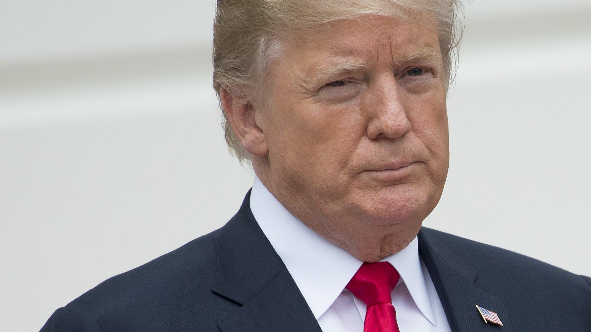 US President Donald Trump awaits the arrival of Canadian Prime Minister Justin Trudeau at the White House in Washington DC on 11 October 2017