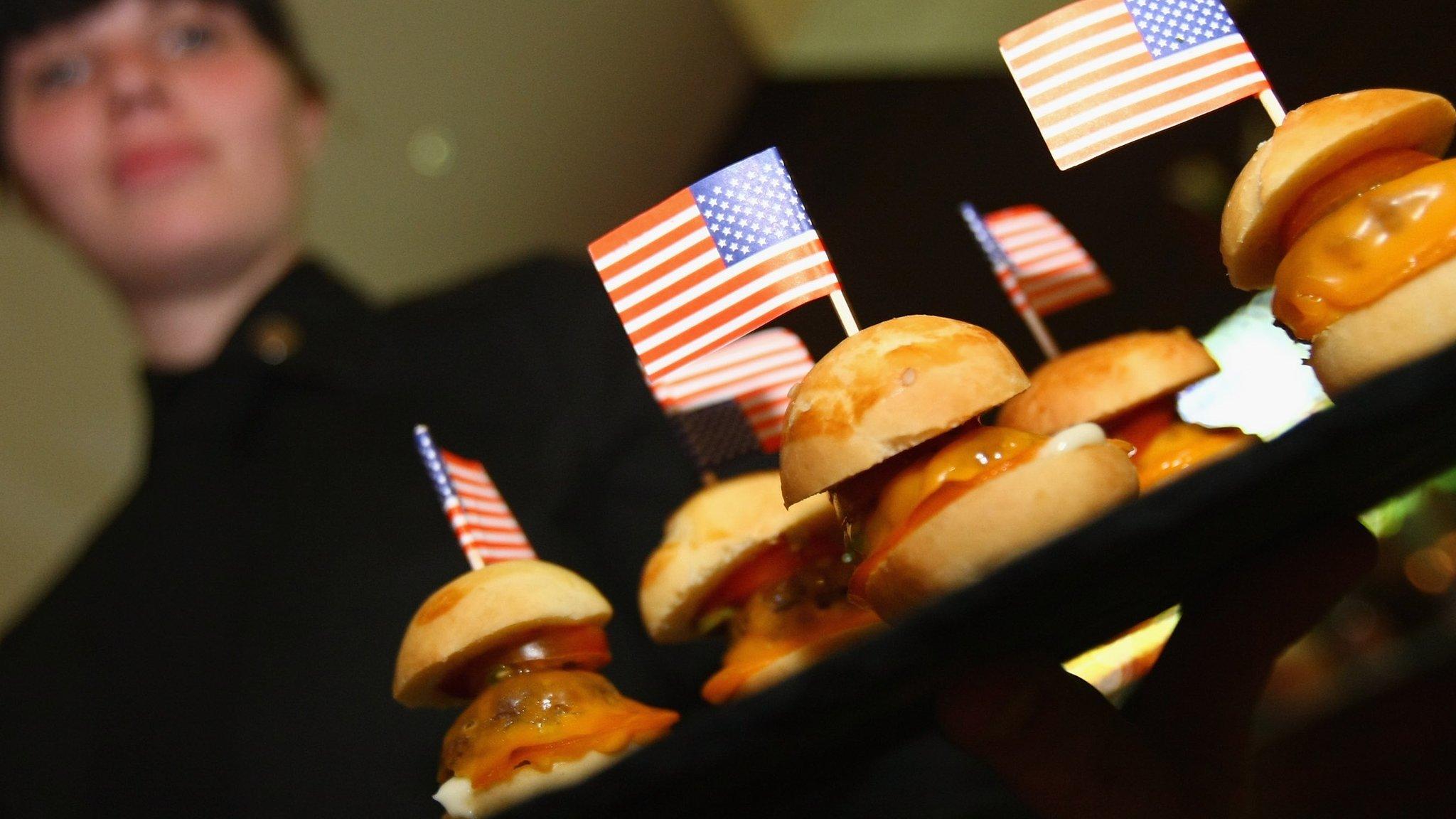 Burgers with US flags