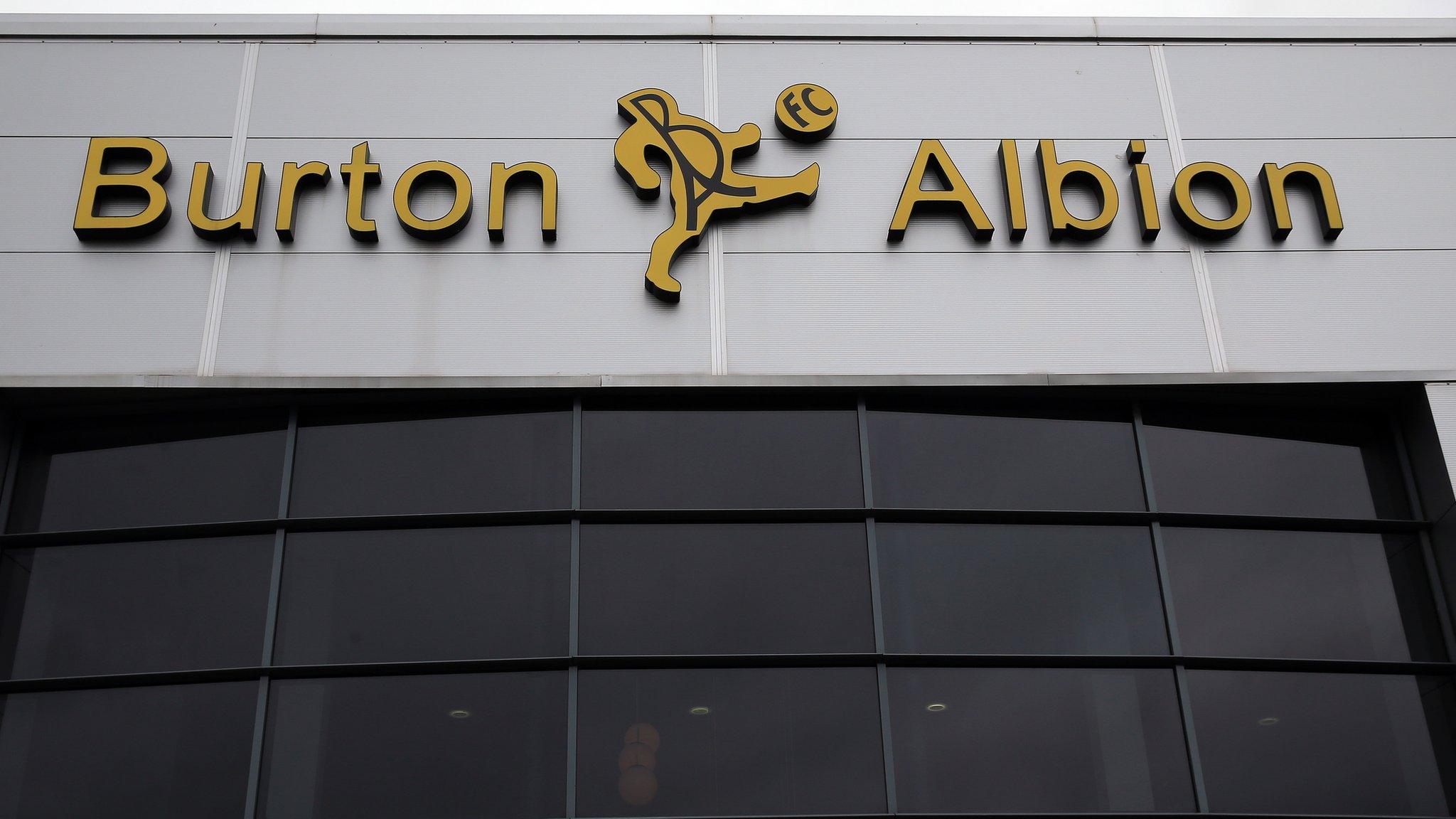 Burton Albion front of the reception area at the Pirelli Stadium