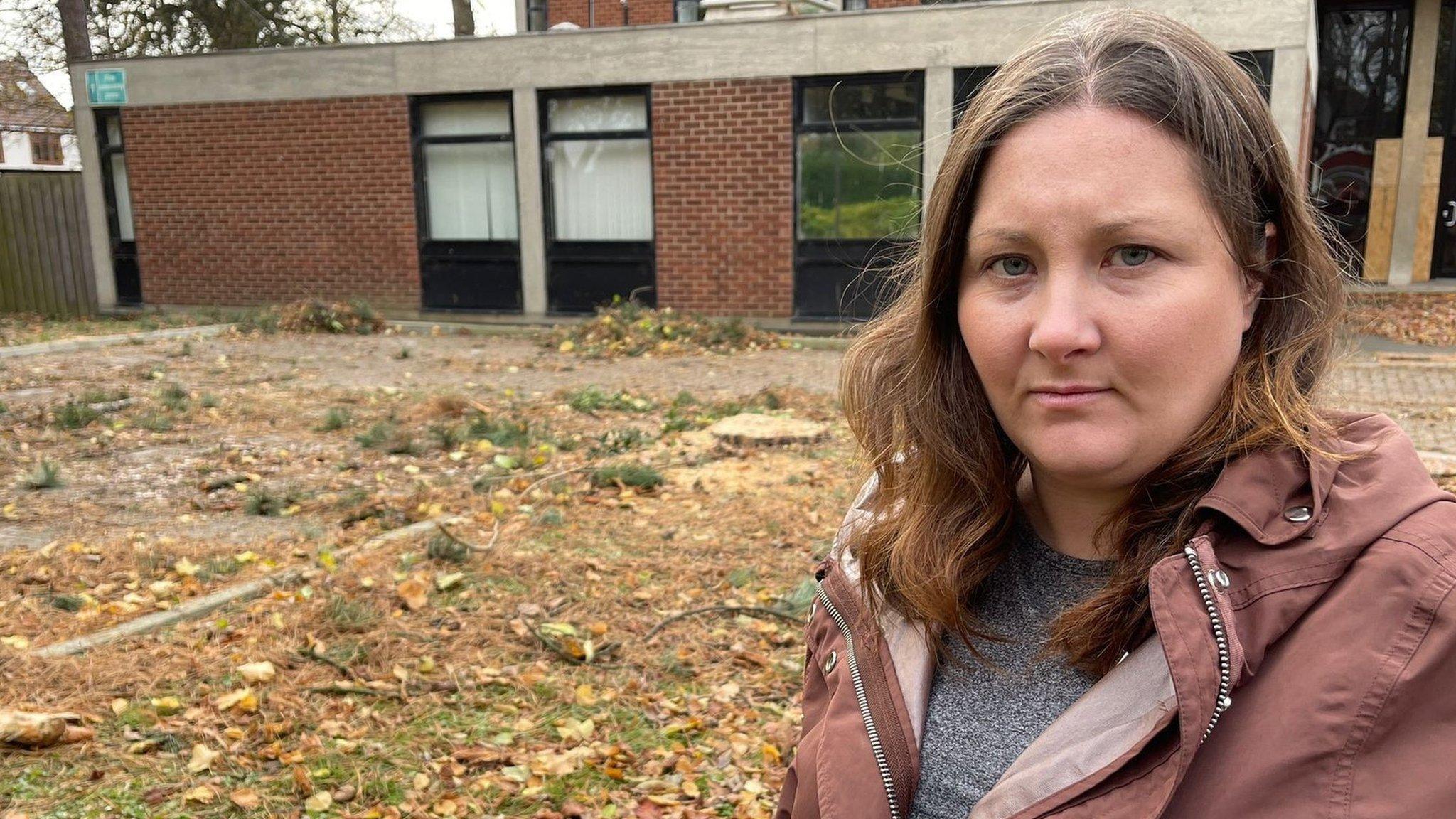 Linthorpe Labour councillor Philippa Storey at the former Northern School of Art campus on Green Lane where trees have been cut down