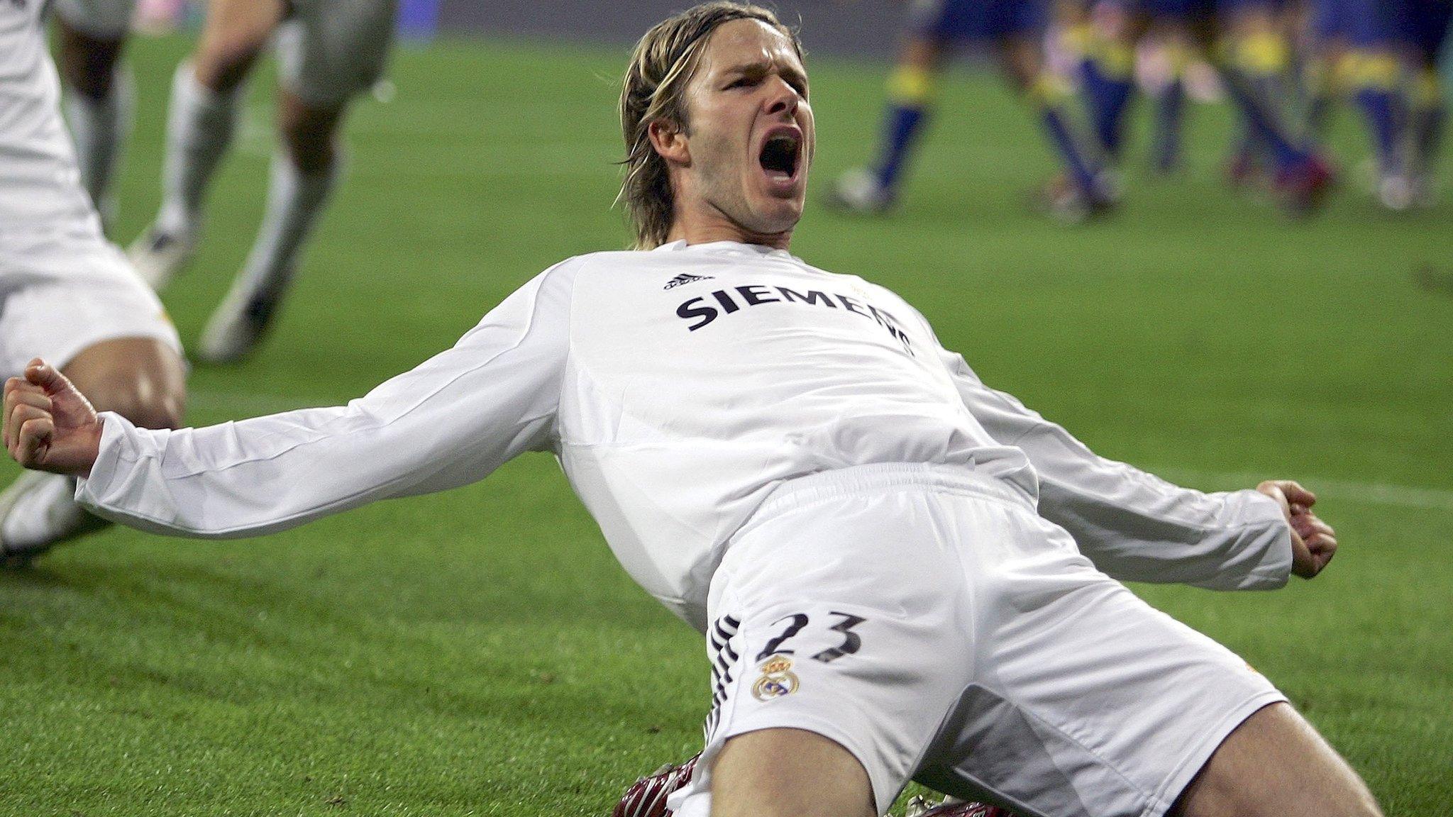 David Beckham celebrates