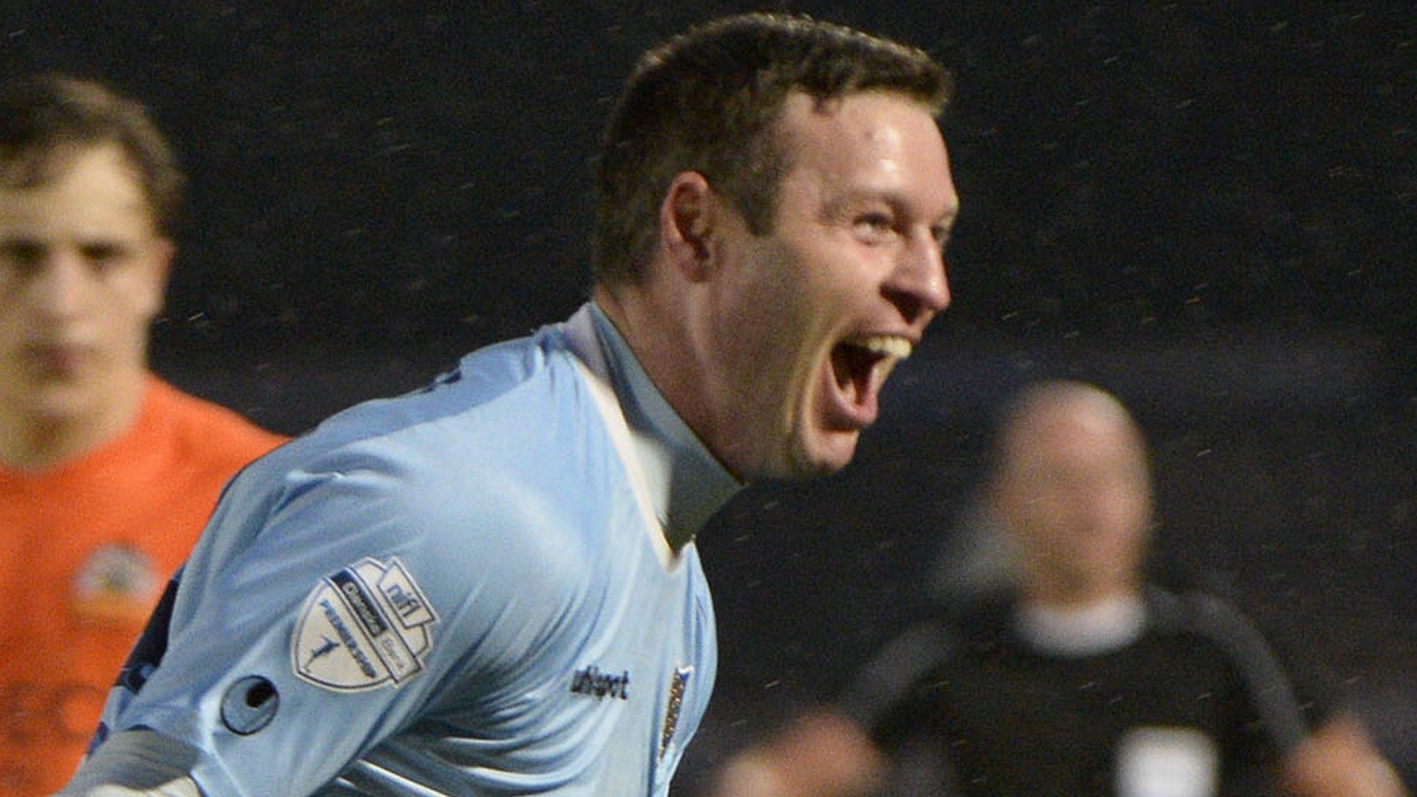 Kevin Braniff after hitting Ballymena's winner in the Europa League play-off