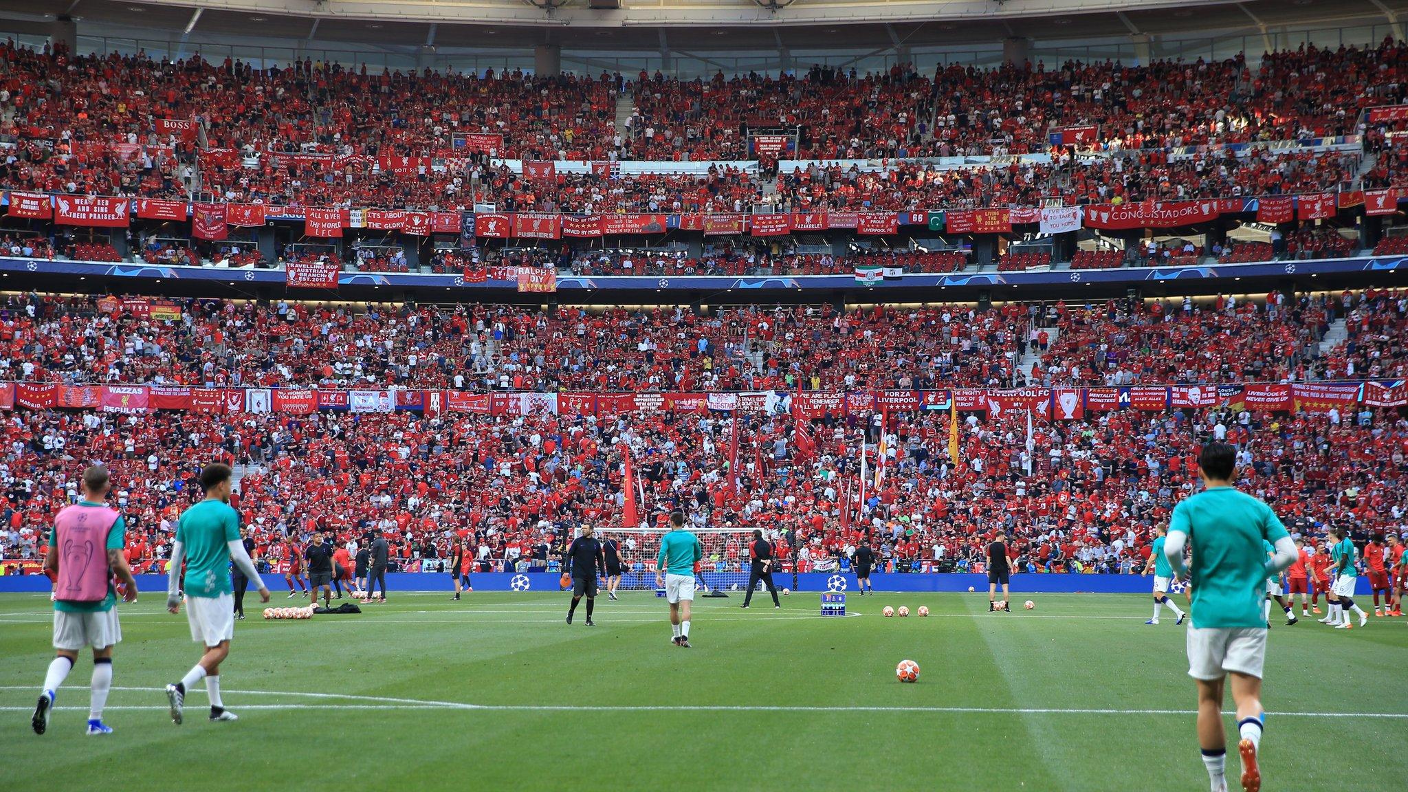 Fans at the Champions league final