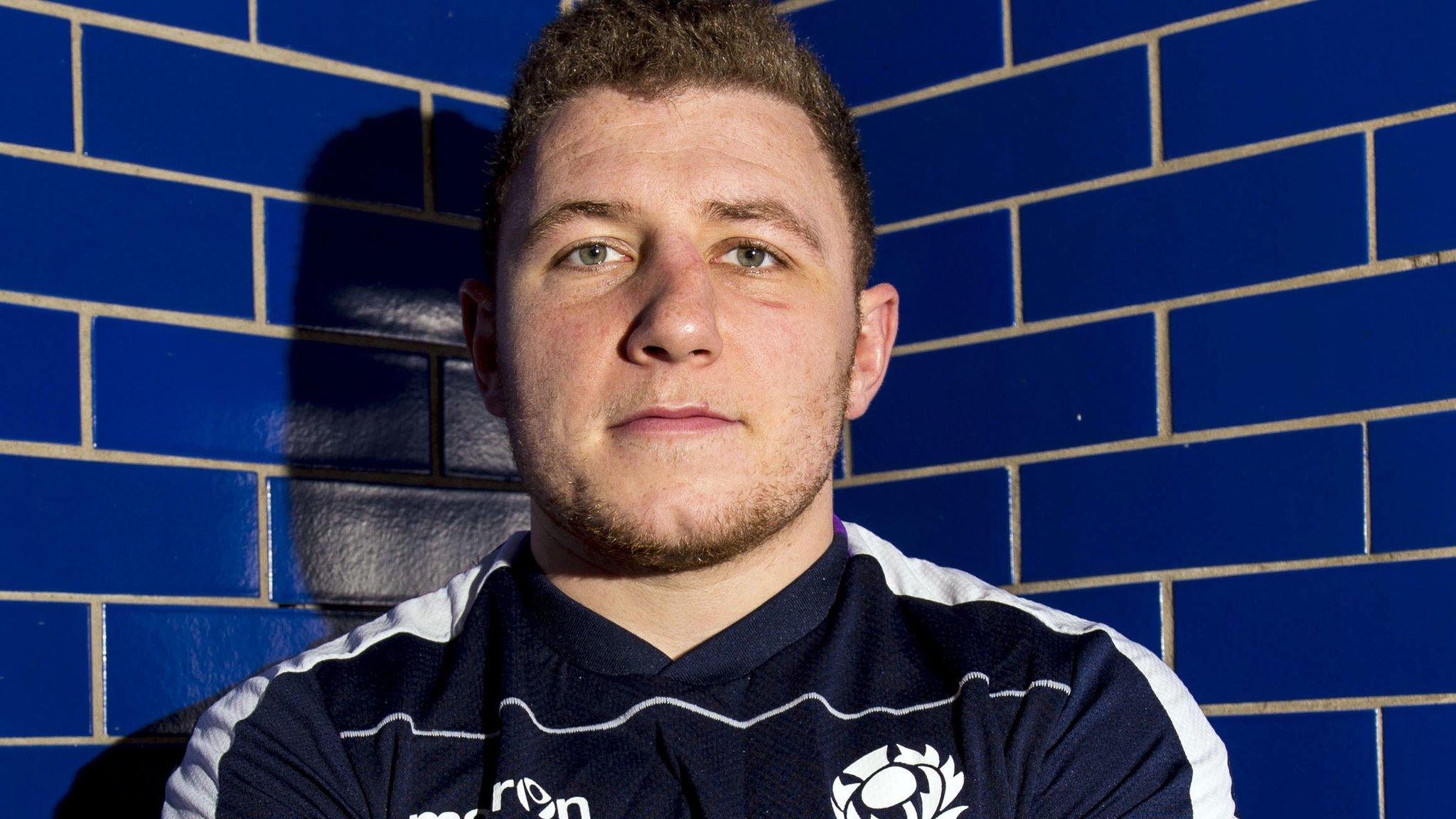 Duncan Weir poses for photos after his recall to the Scotland team