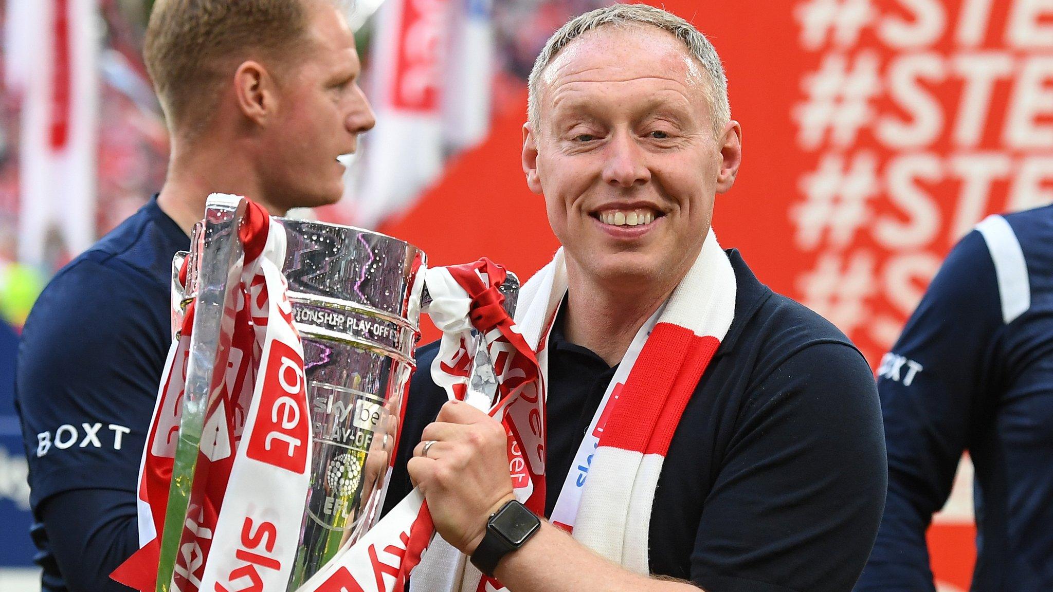 Nottingham Forest boss Steve Cooper with the Championship play-off winners' trophy
