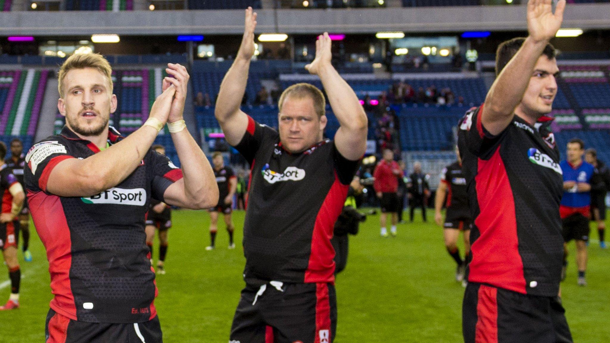 Edinburgh players salute their fans after a thrilling tussle