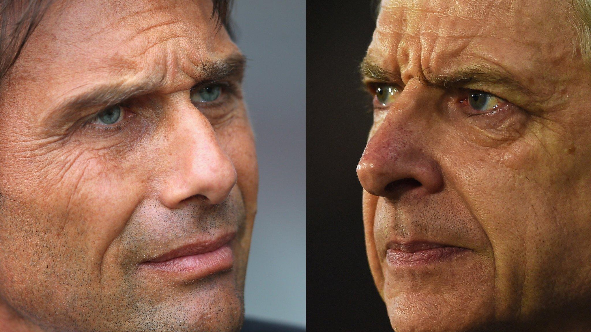 Chelsea manager Antonio Conte (left) and Arsenal manager Arsene Wenger