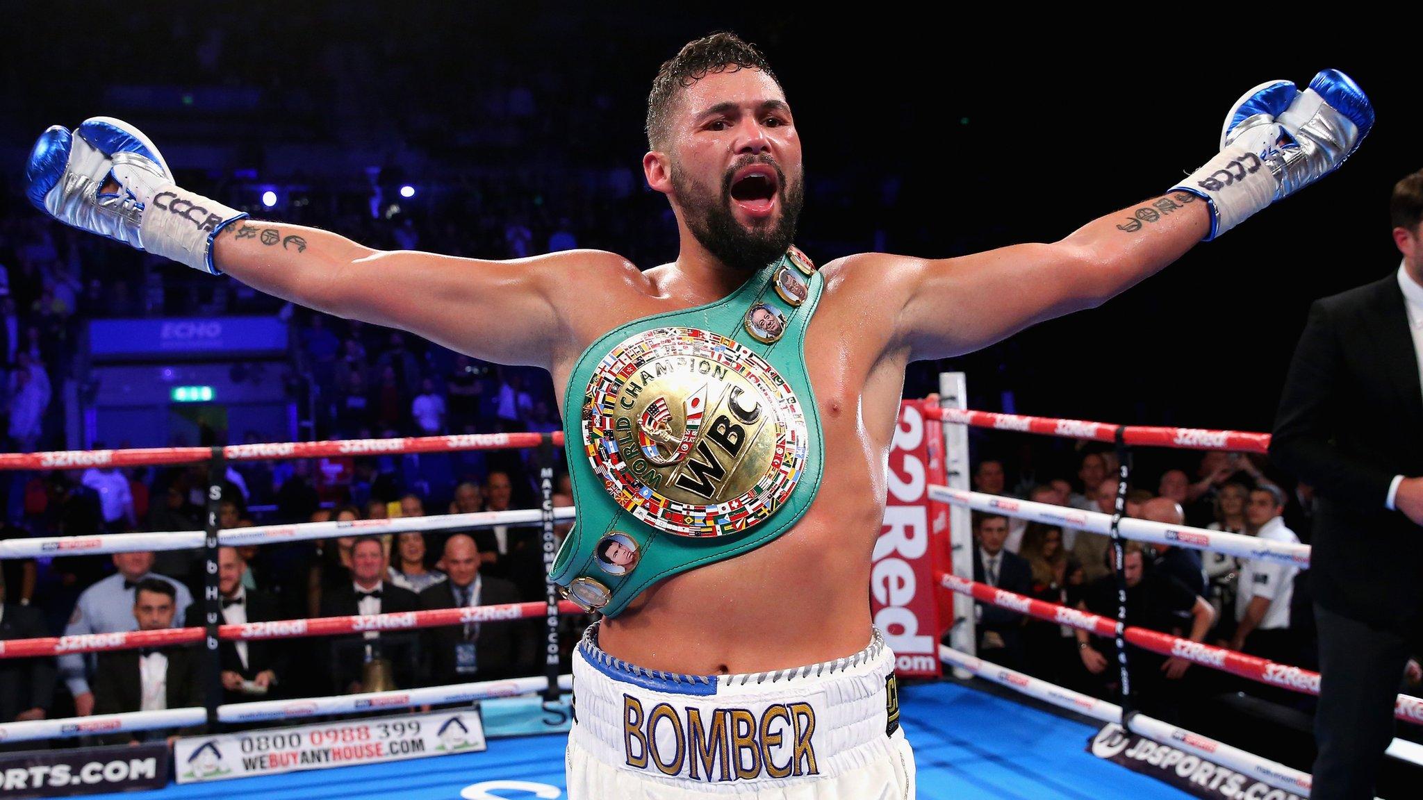 Tony Bellew celebrates his win over BJ Flores