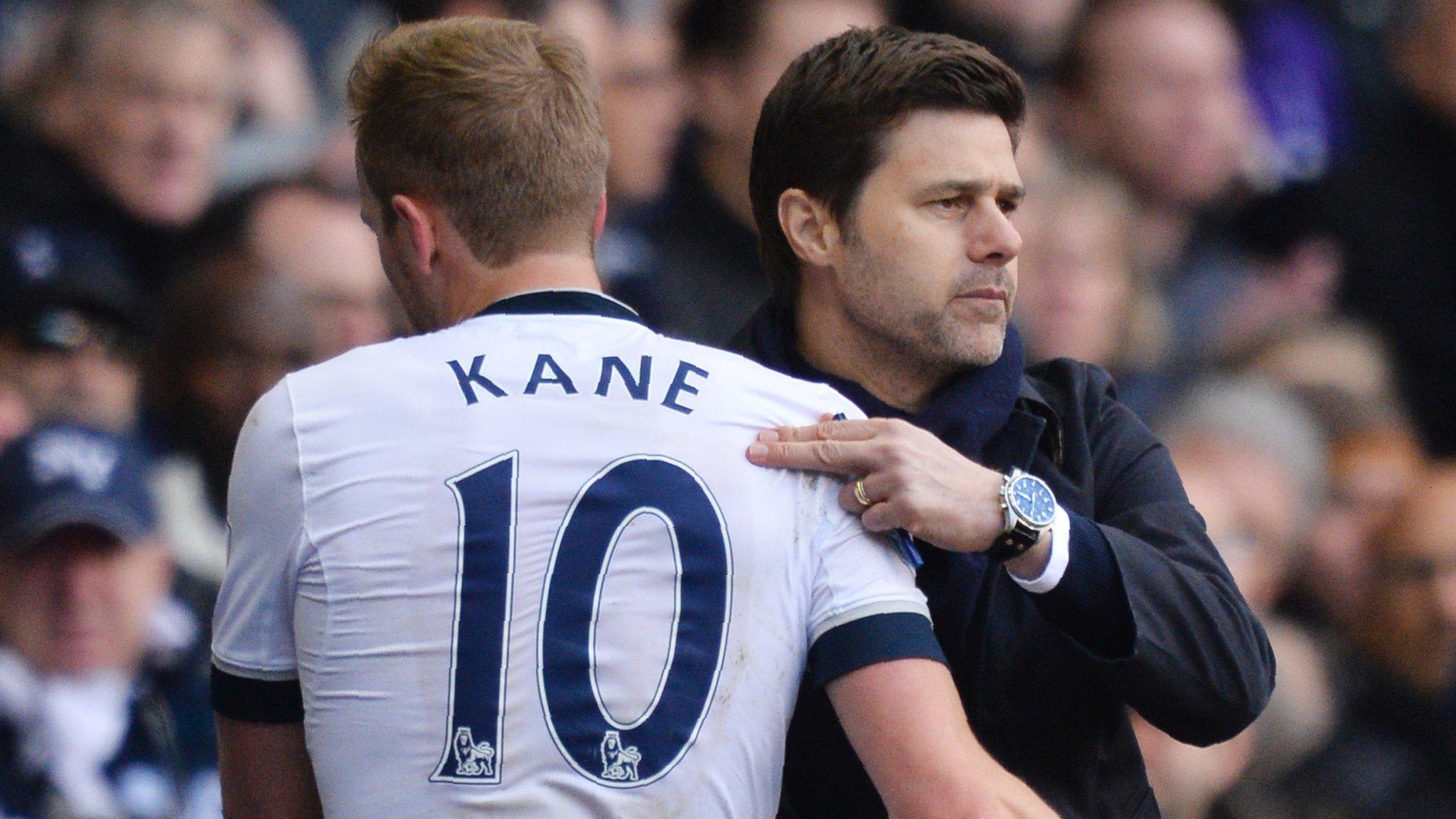 Tottenham's Harry Kane and Maurico Pochettino