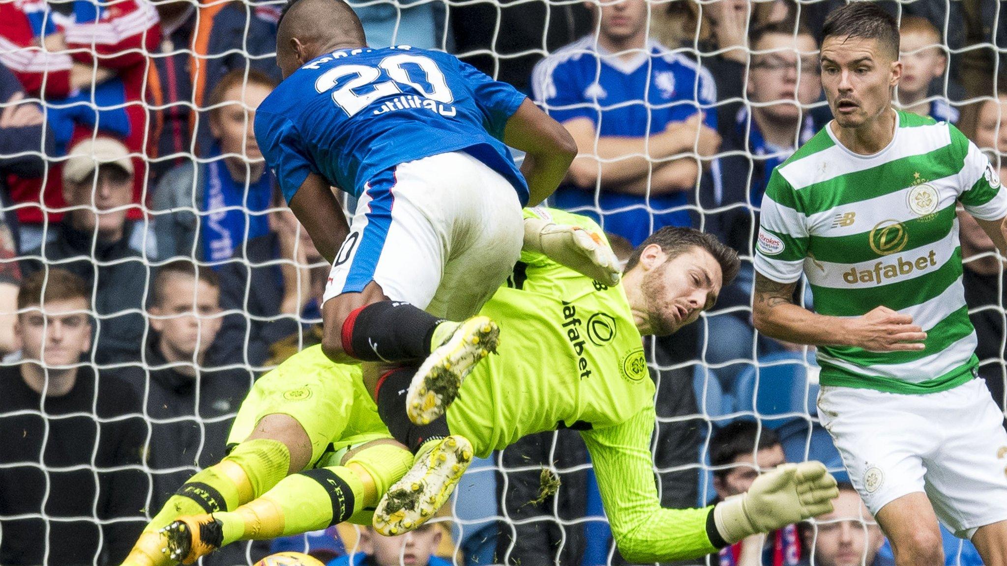 Celtic goalkeeper Craig Gordon thwarted Rangers striker Alfredo Morelos