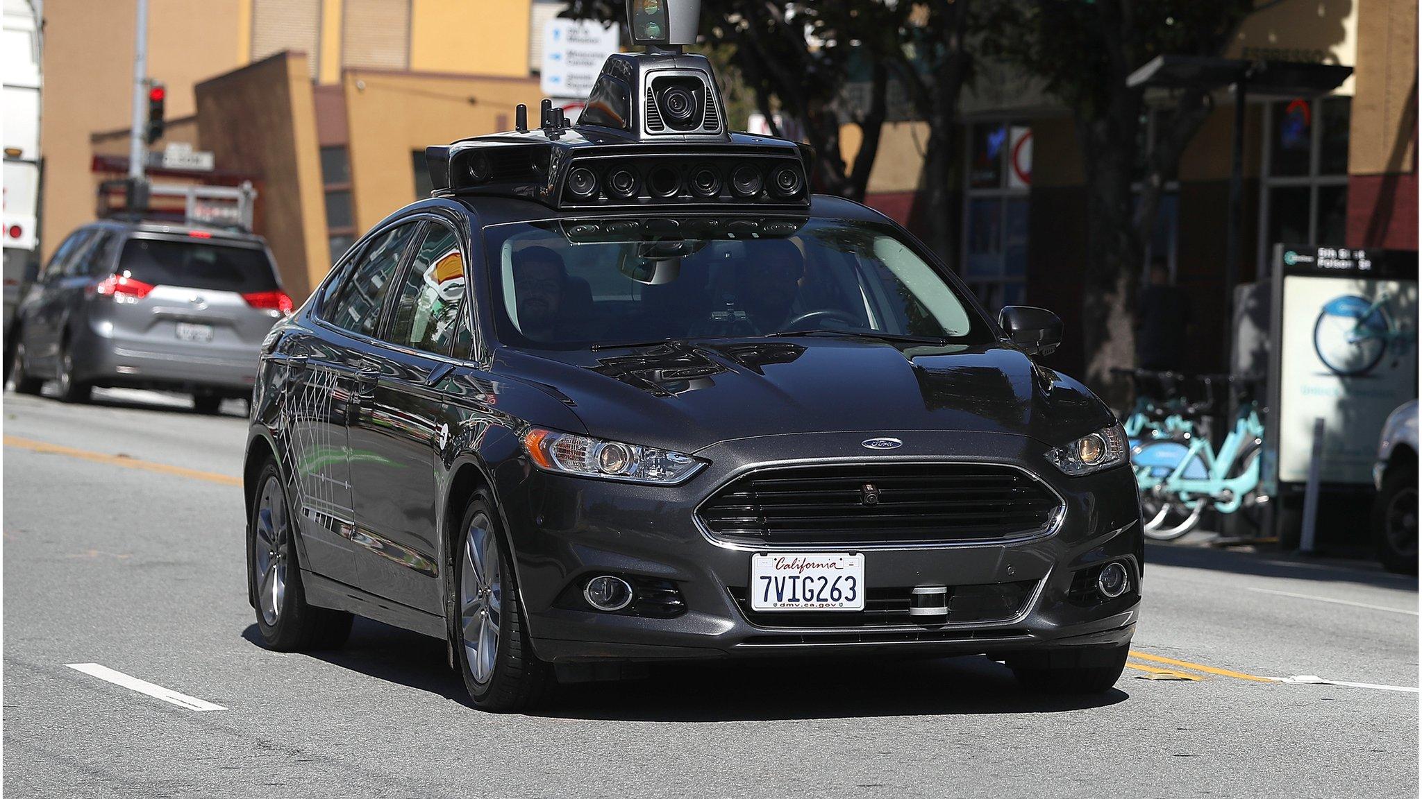 An Uber self-driving car