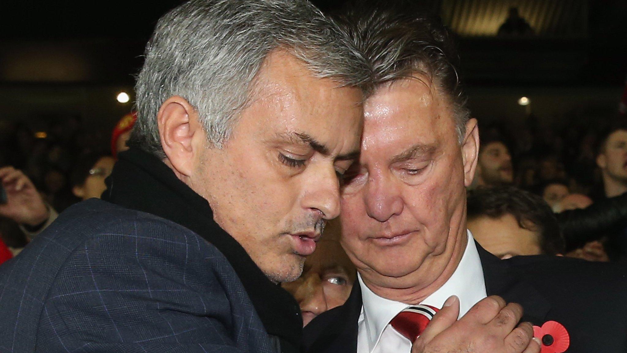 Louis van Gaal (right) was replaced by Jose Mourinho as Manchester United manager