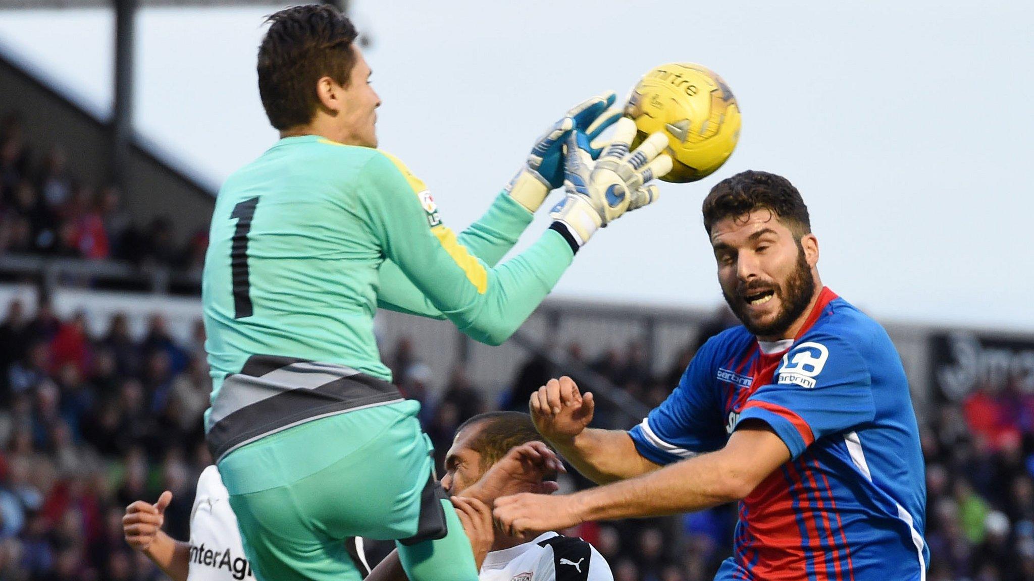 Dani Lopez playing for Inverness against Astra Giurgiu