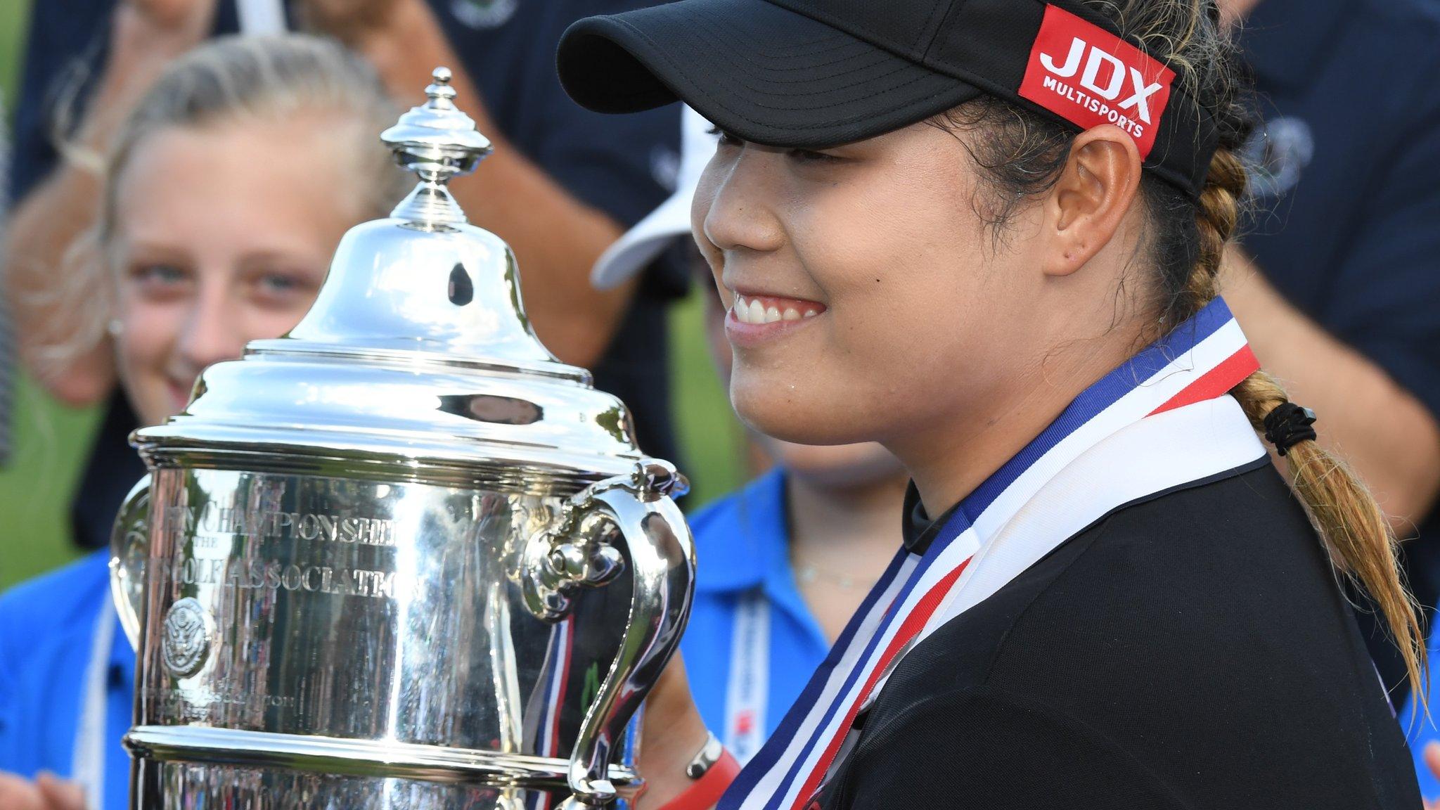 Thailand's Ariya Jutanugarn with Women's US Open trophy