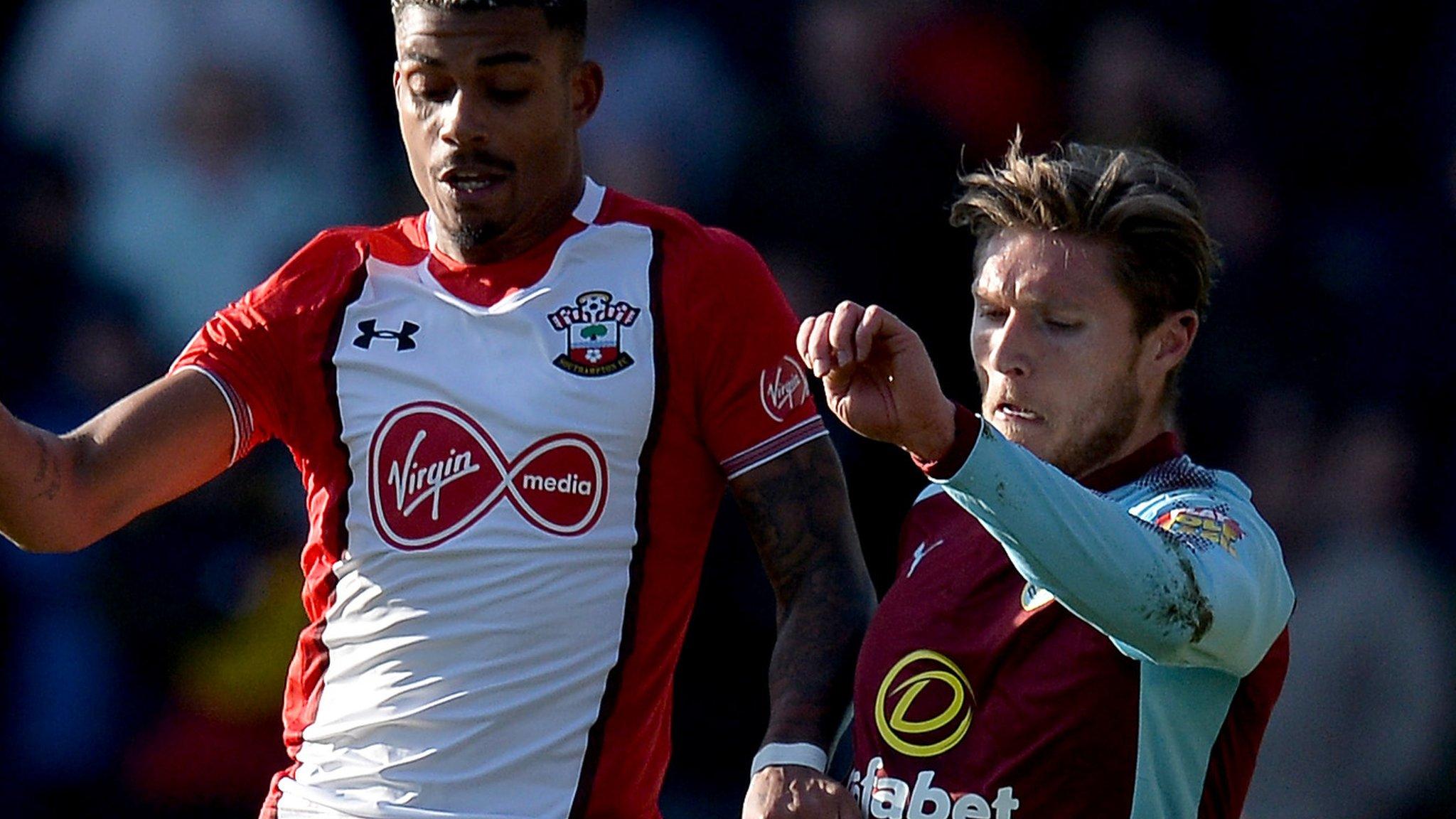 Mario Lemina of Southampton and Jeff Hendrick of Burnley battle for the ball