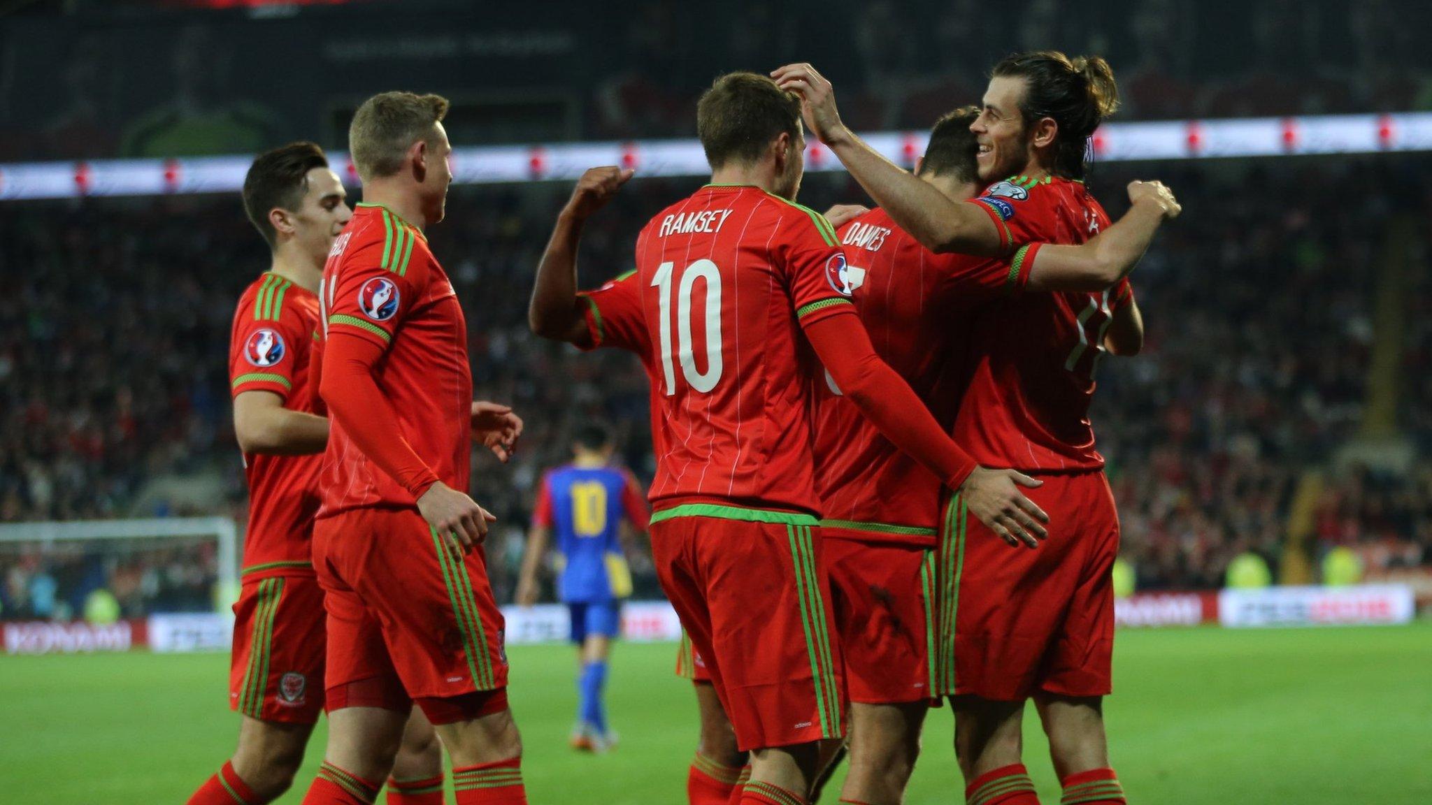 Wales players celebrate