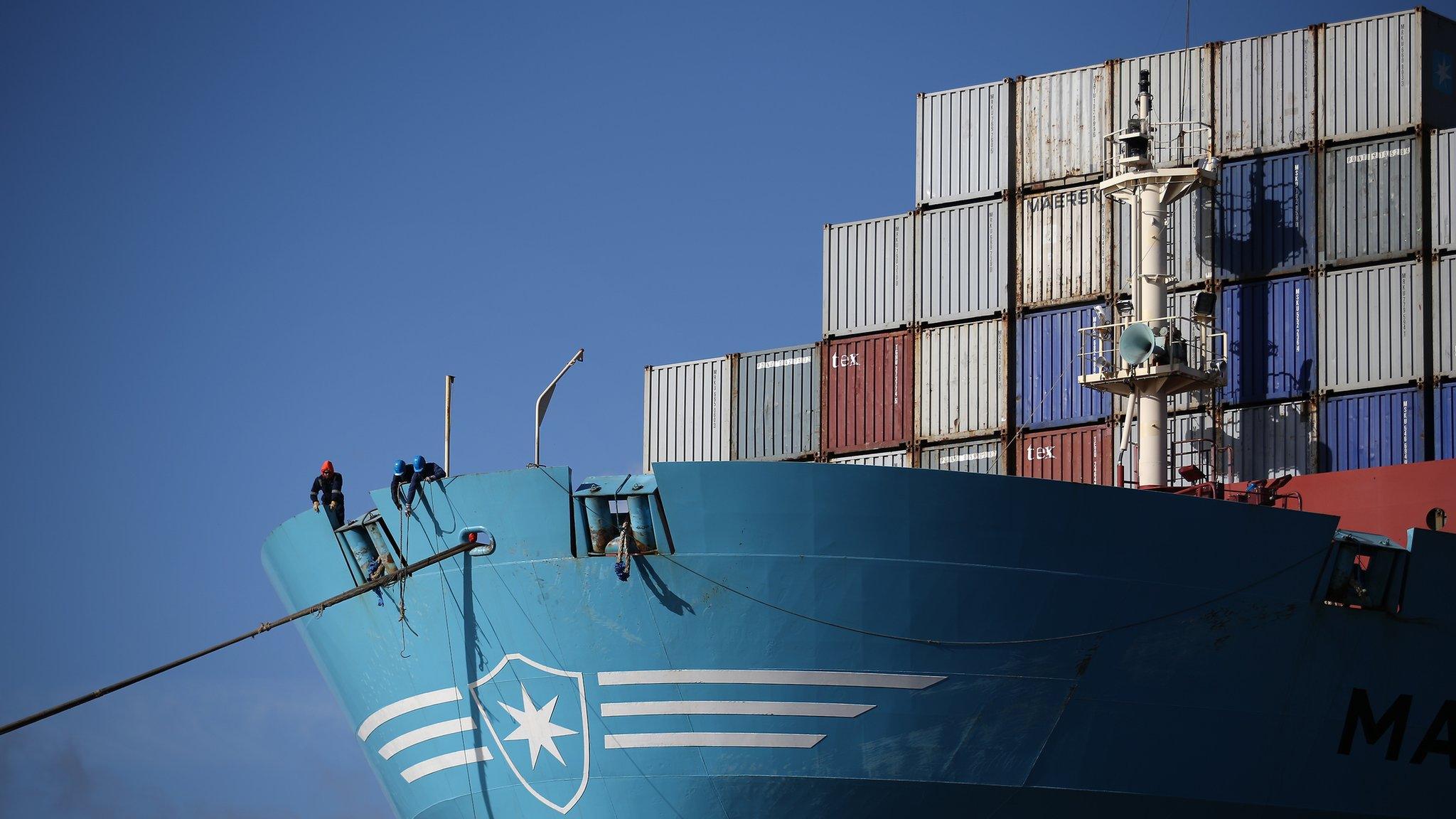 Container ship at Felixstowe