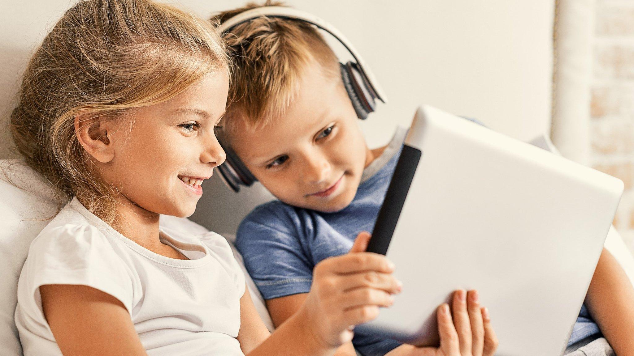 Children using a tablet