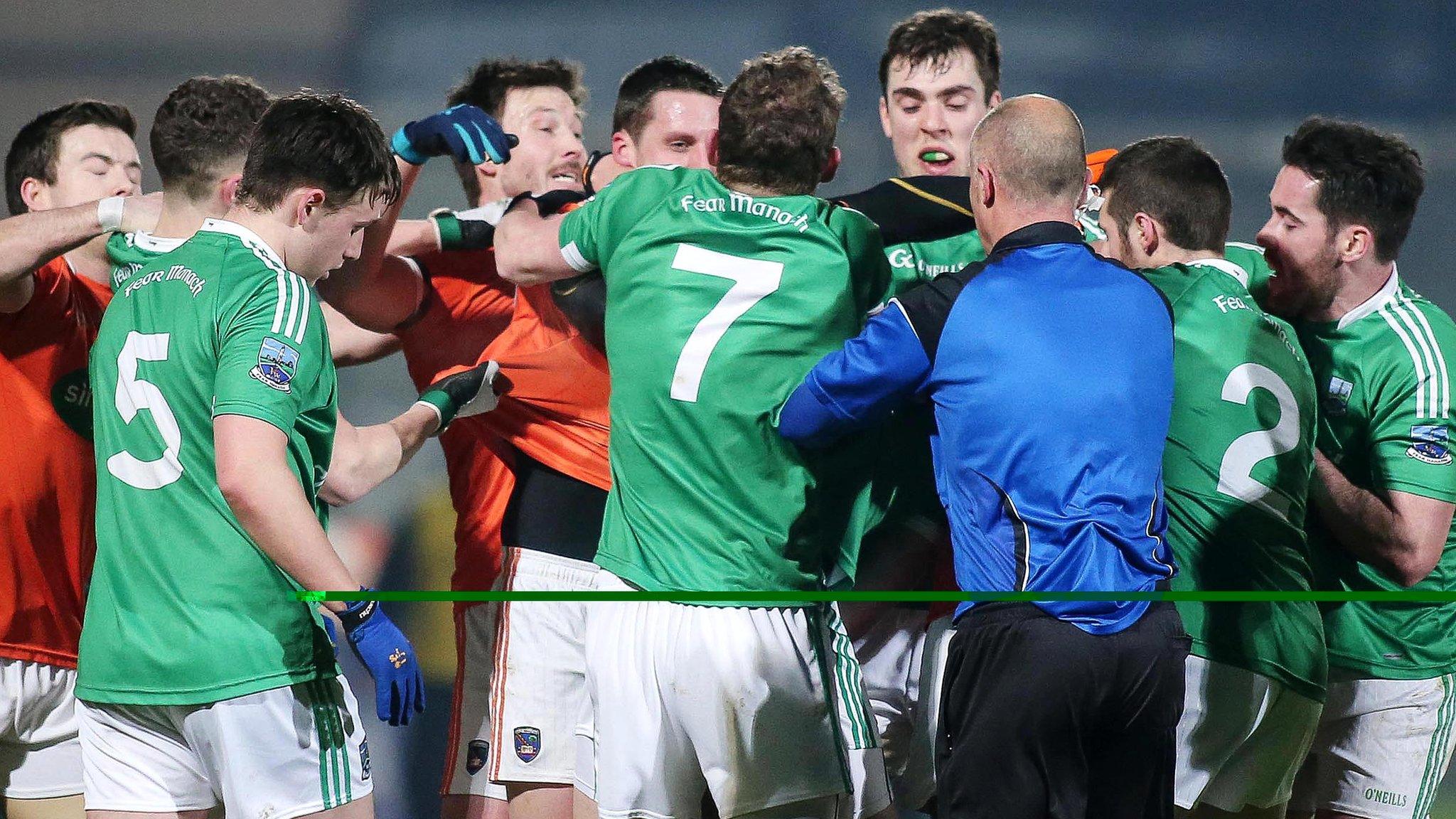 Tempers flared during the Division Two clash at the Athletic Grounds