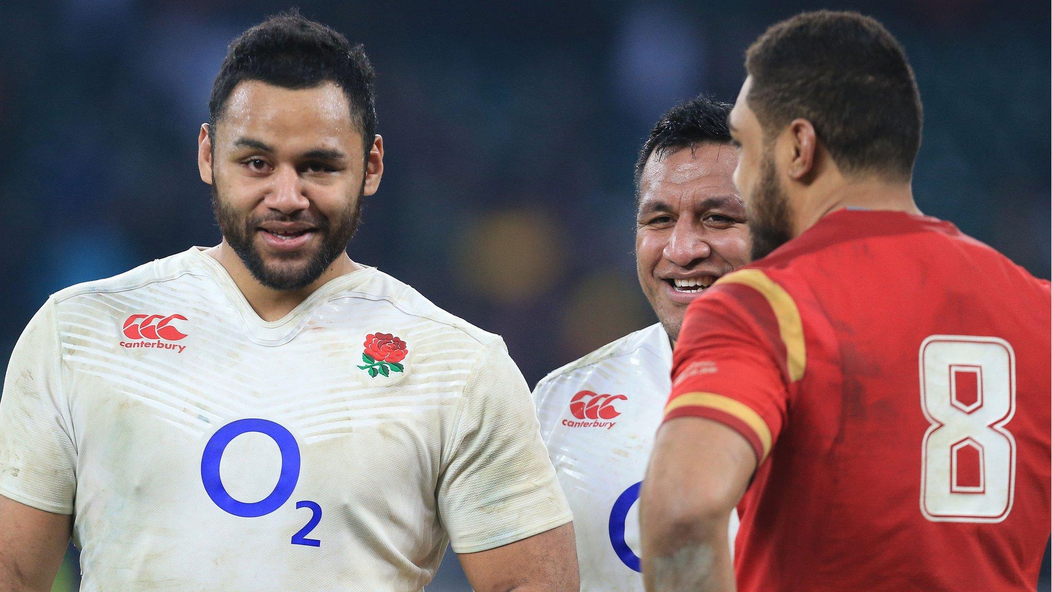 Billy Vunipola, brother Mako and Taulupe Faletau after England's win over Wales on Saturday