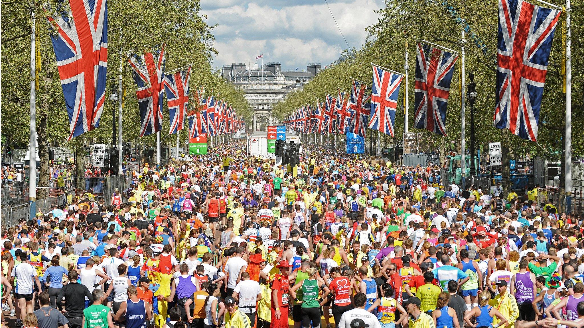 Runners at the London Marathon