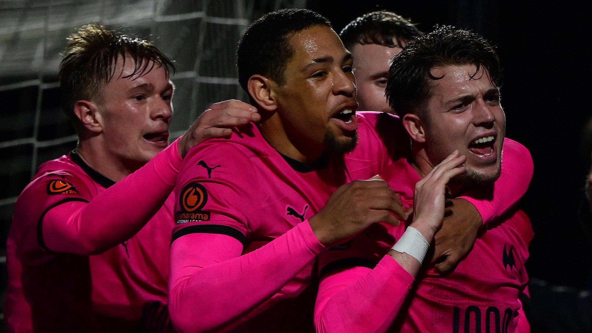 Brad Ash celebrates scoring for Torquay