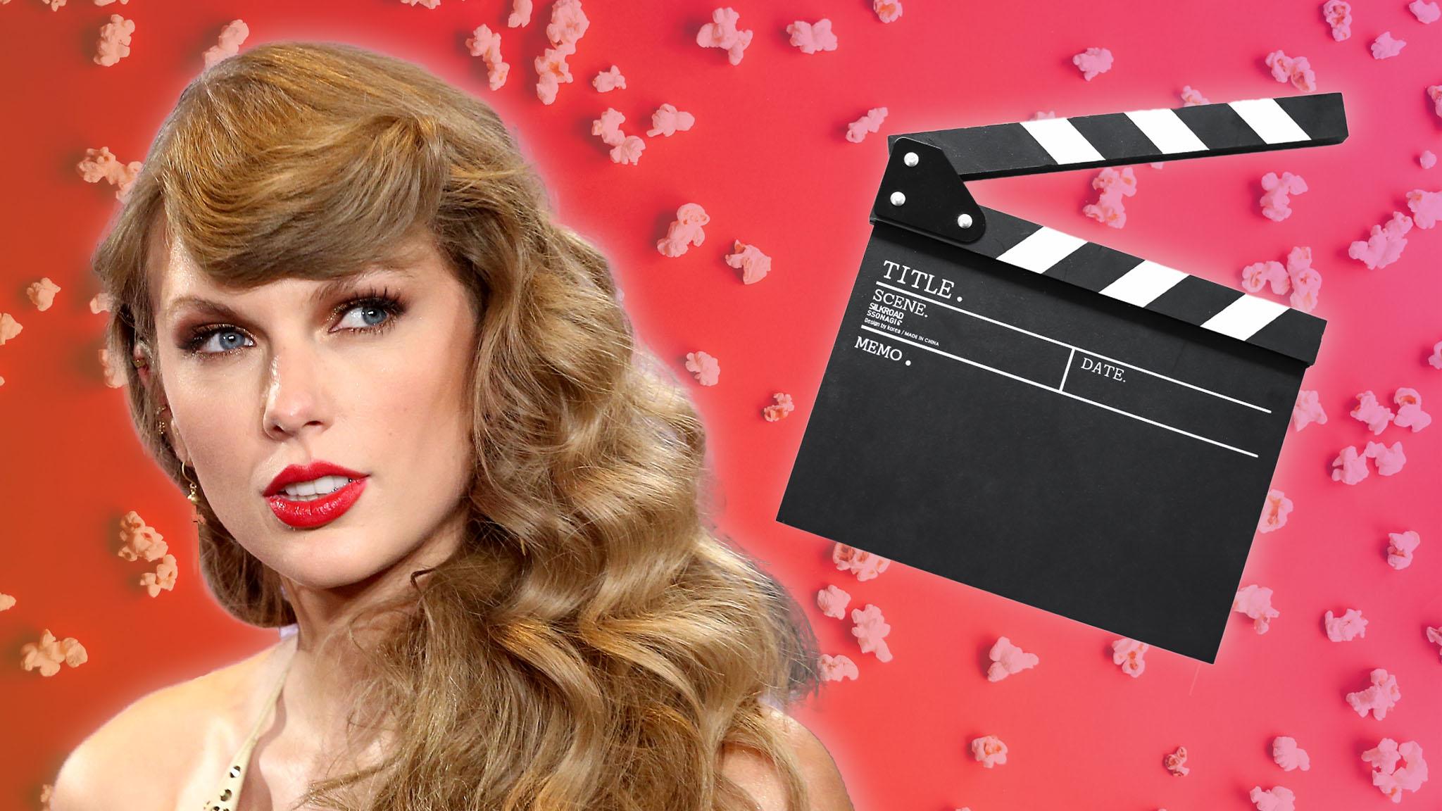 Taylor Swift next to a film plate