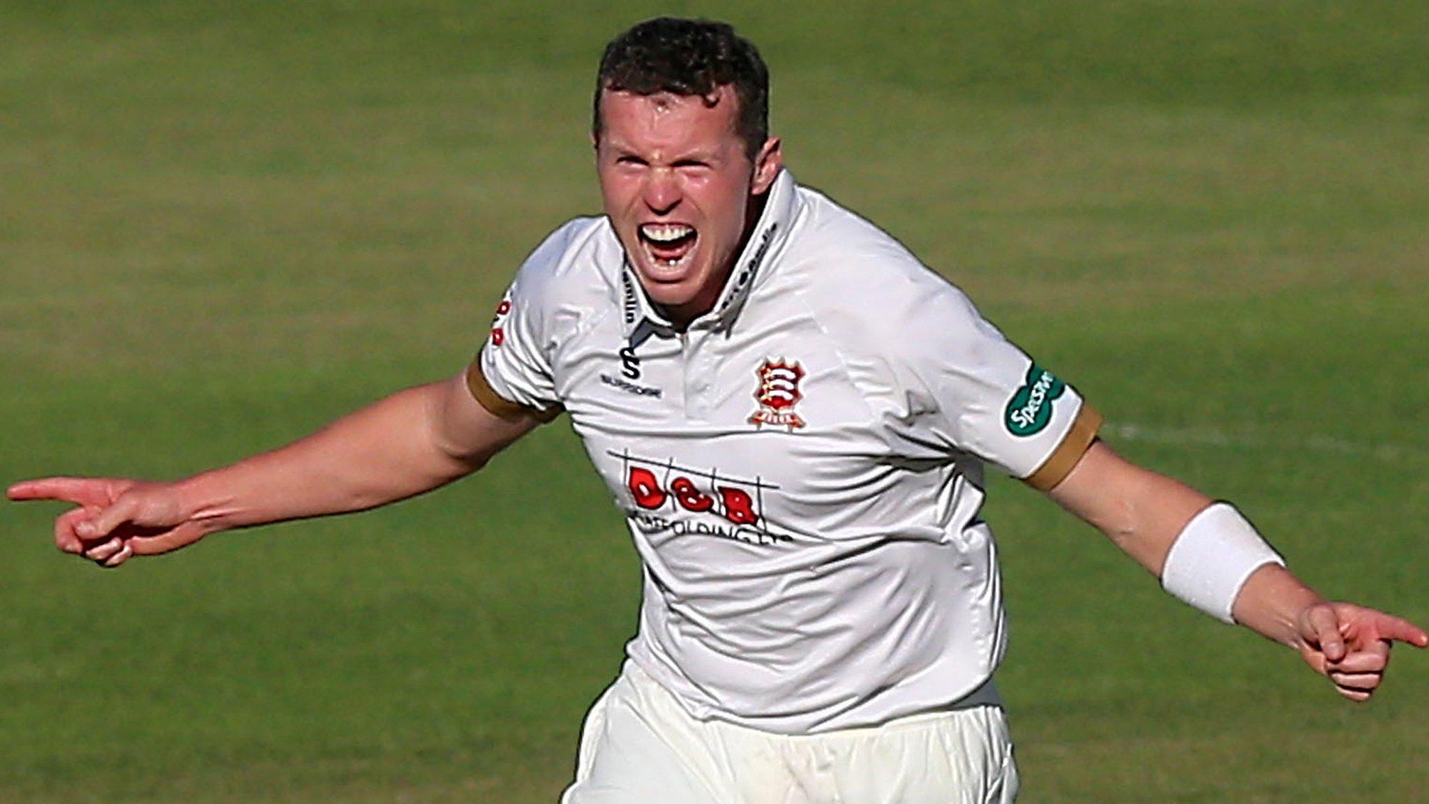 Essex's Peter Siddle celebrates taking a wicket