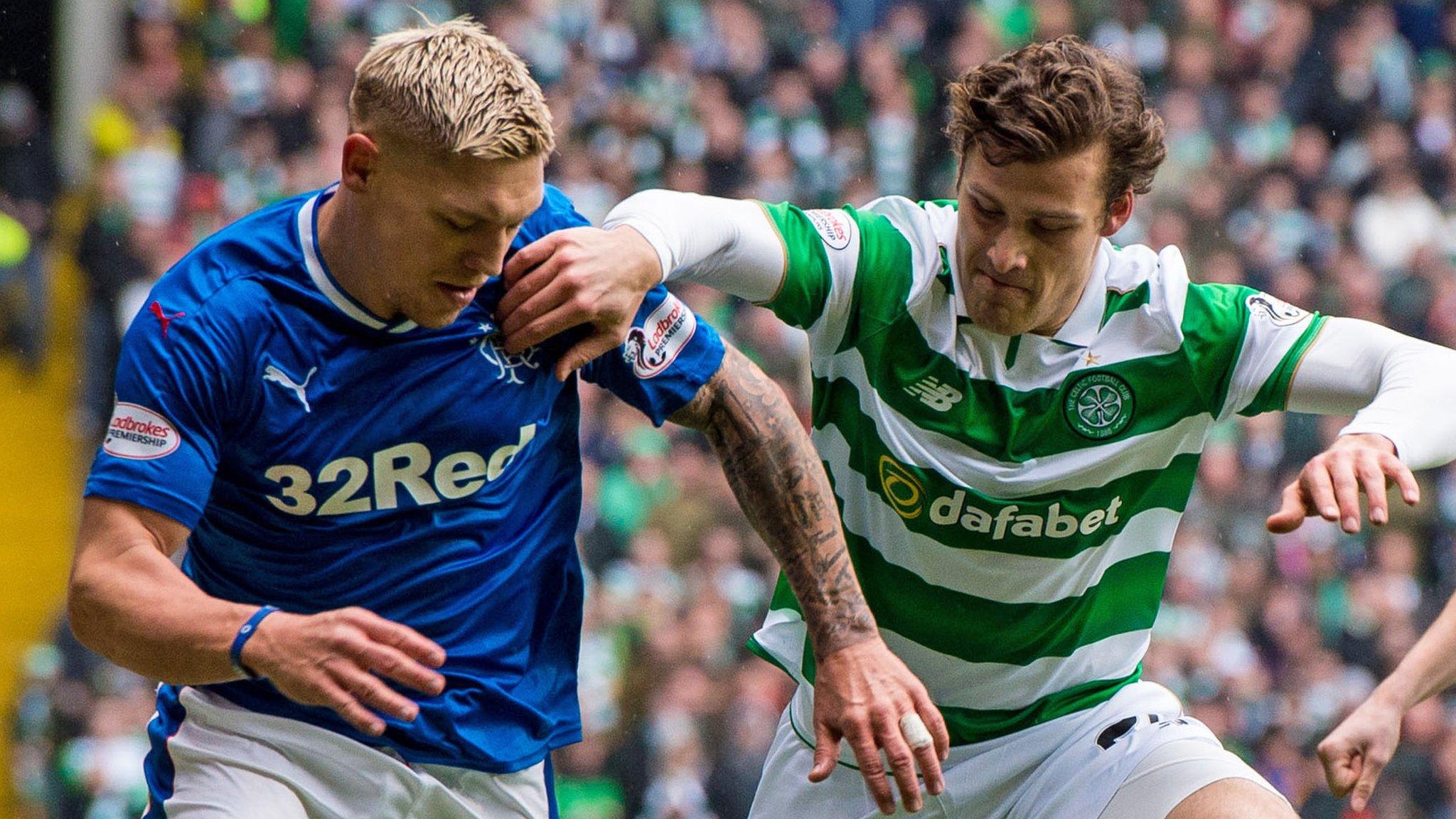 Rangers' and Celtic's shirts are sponsored by gambling companies